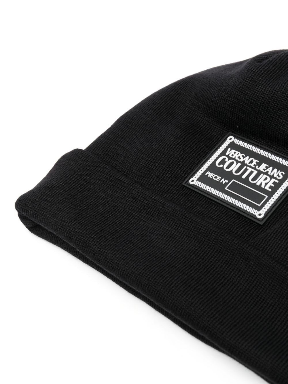 logo-patch turn-up brim beanie - 2