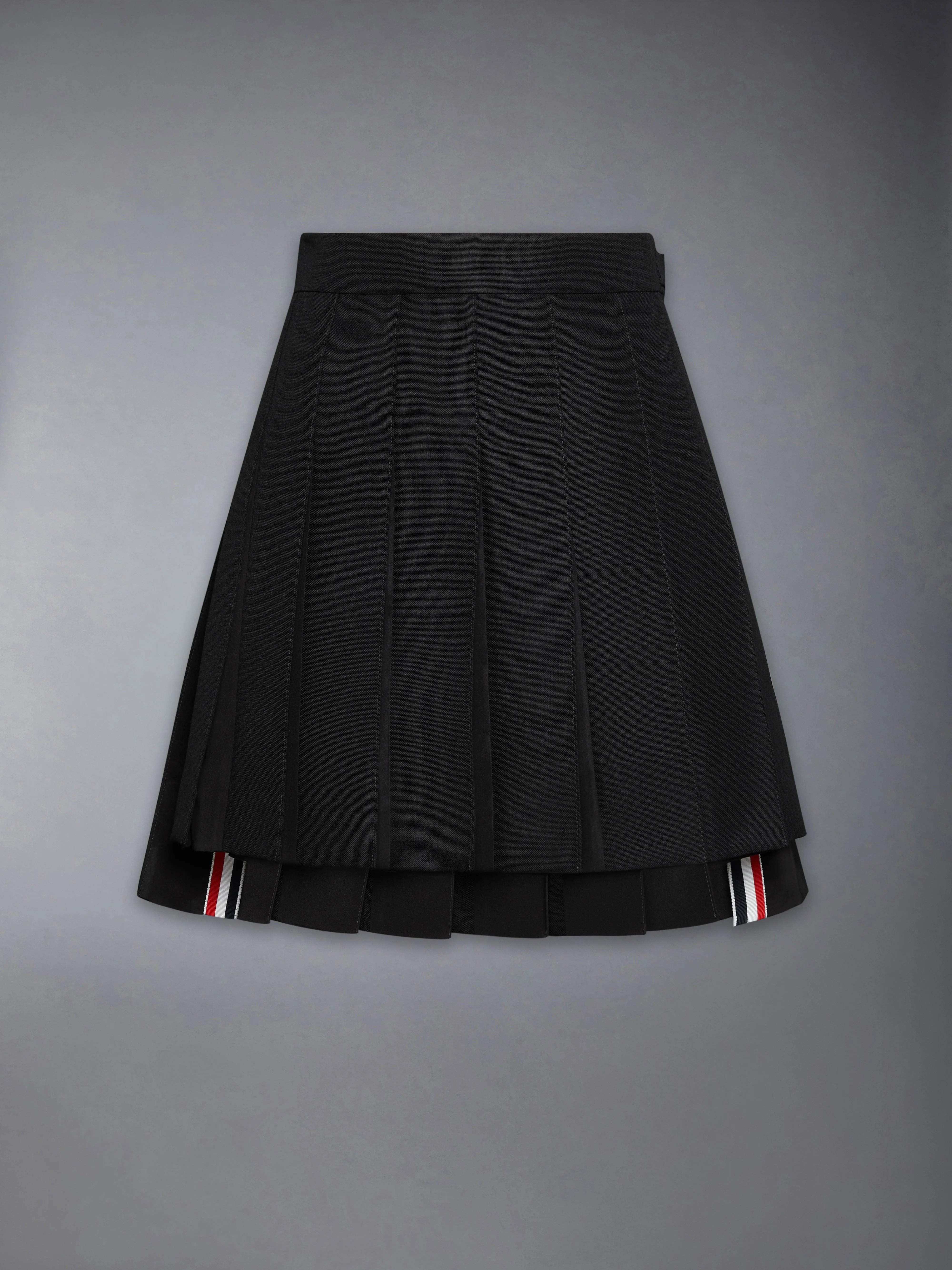 3-PLY WOOL MOHAIR PLEATED MINI SKIRT - 1