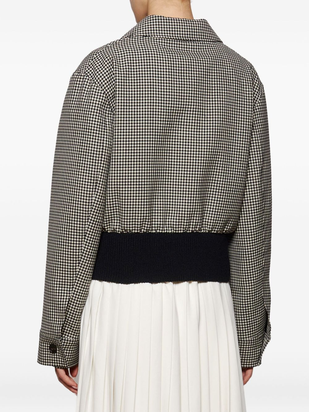 check-pattern zip-front jacket - 5