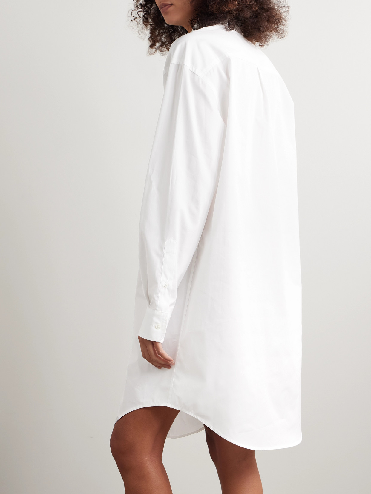 Tie-detailed Cotton-poplin Mini Shirt Dress - 3
