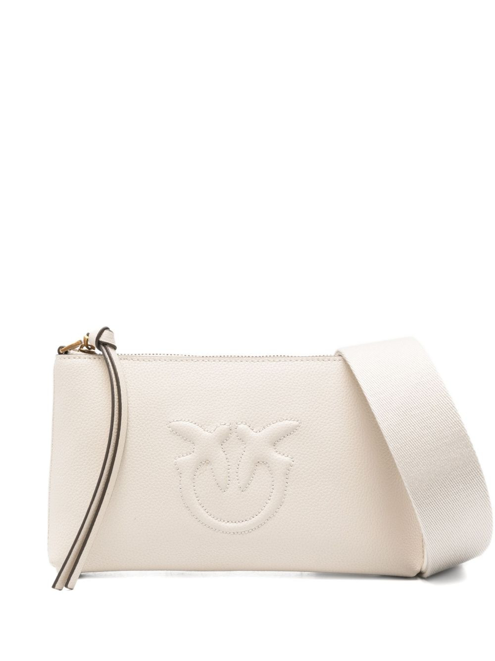 embossed-logo leather cross-body bag - 1