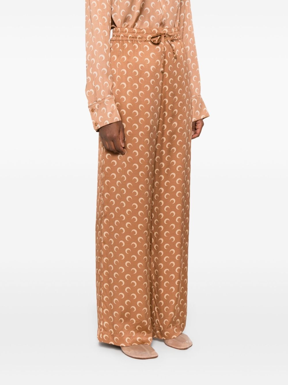 moon-jacquard satin trousers - 3
