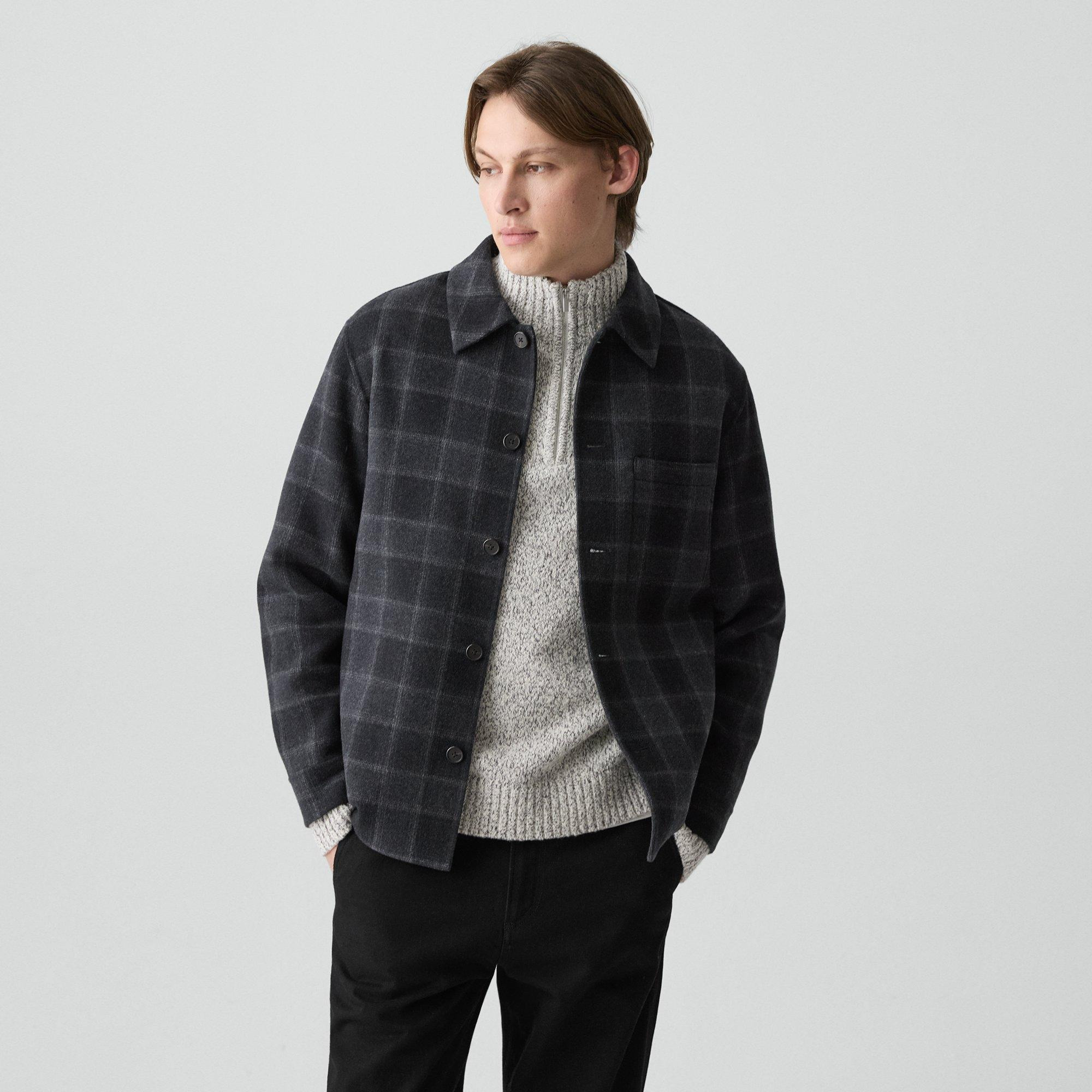 Overshirt in Checked Double-Face Wool-Cashmere - 2