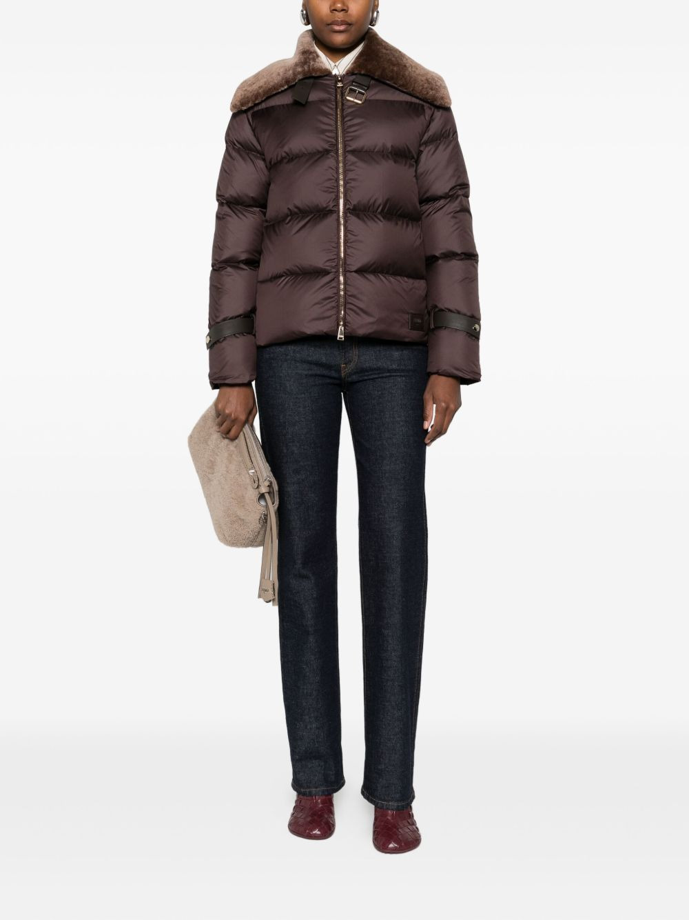 shearling-collar ski jacket - 2