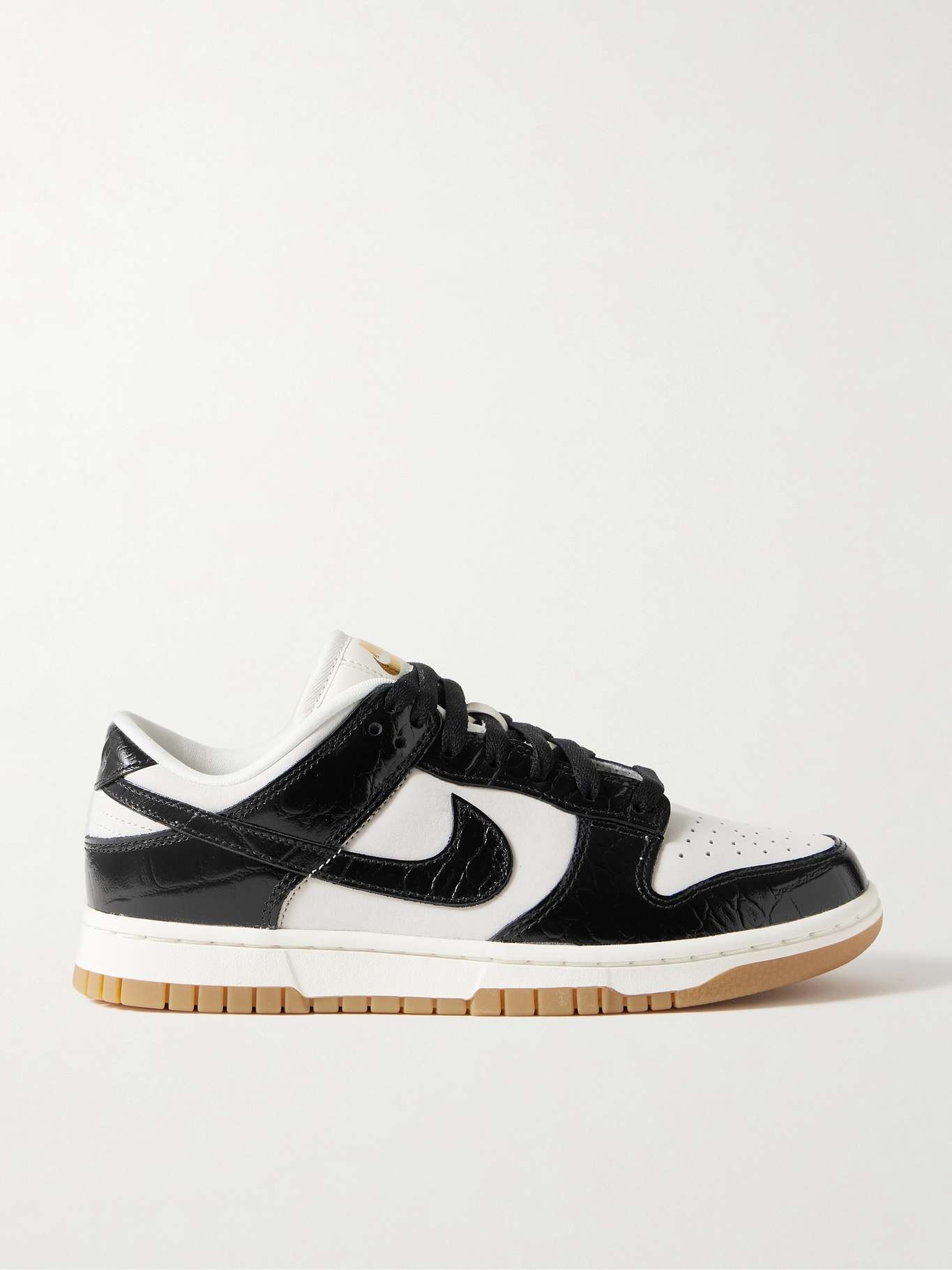 Dunk Low croc-effect leather and suede sneakers - 1