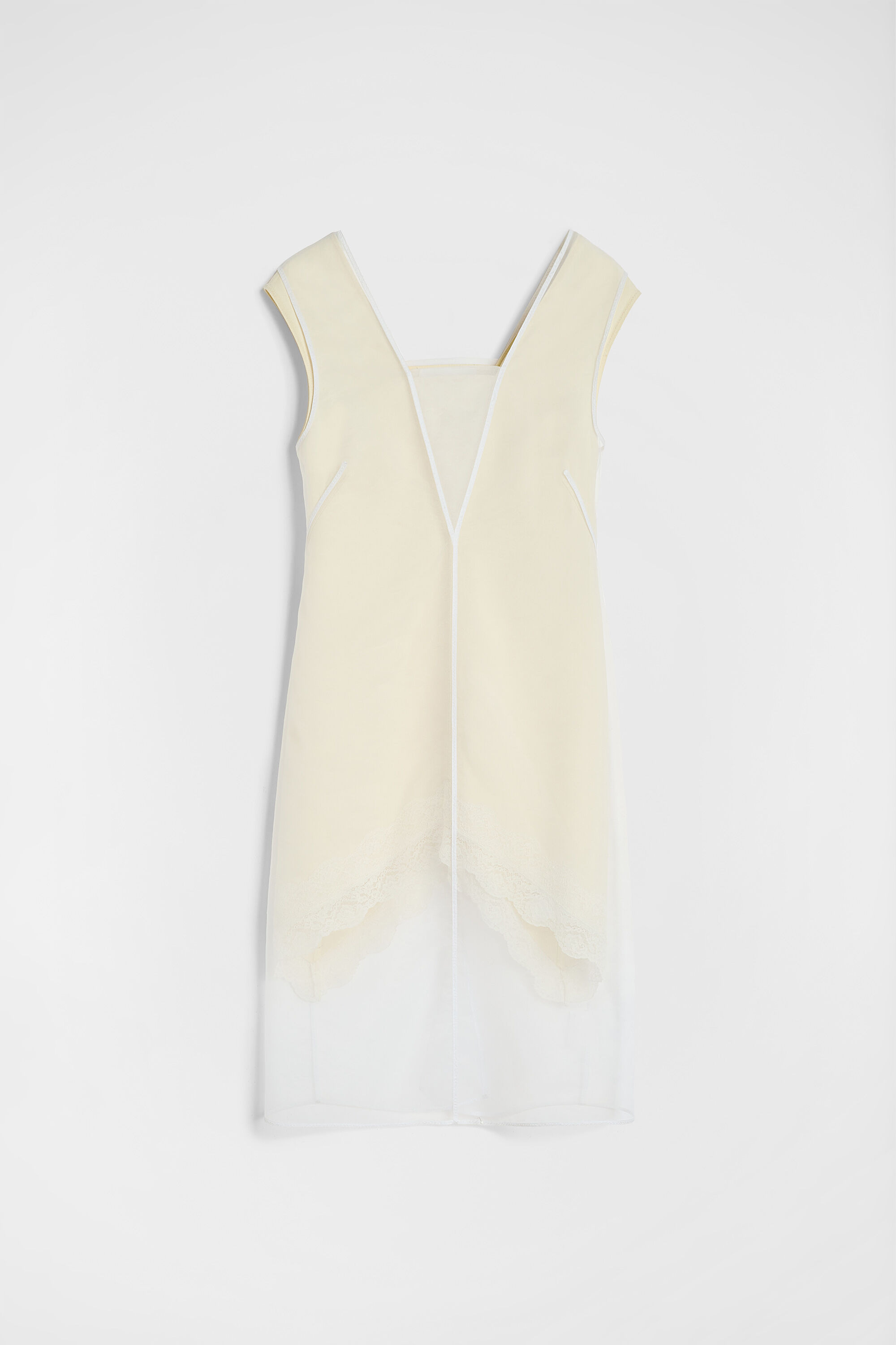 Organza V-Neck Dress - 1