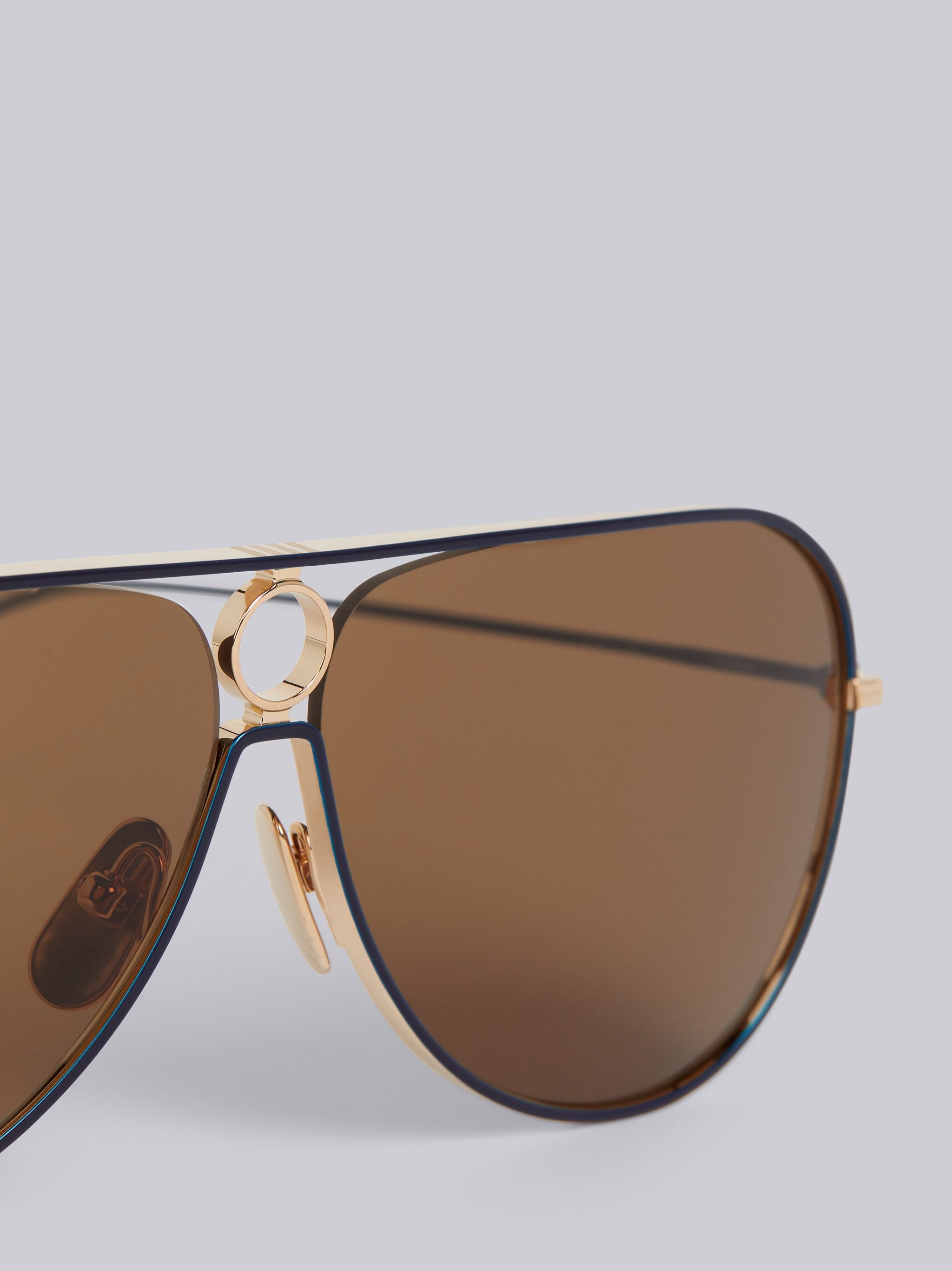 TB115 - White Gold Aviator Sunglasses - 2