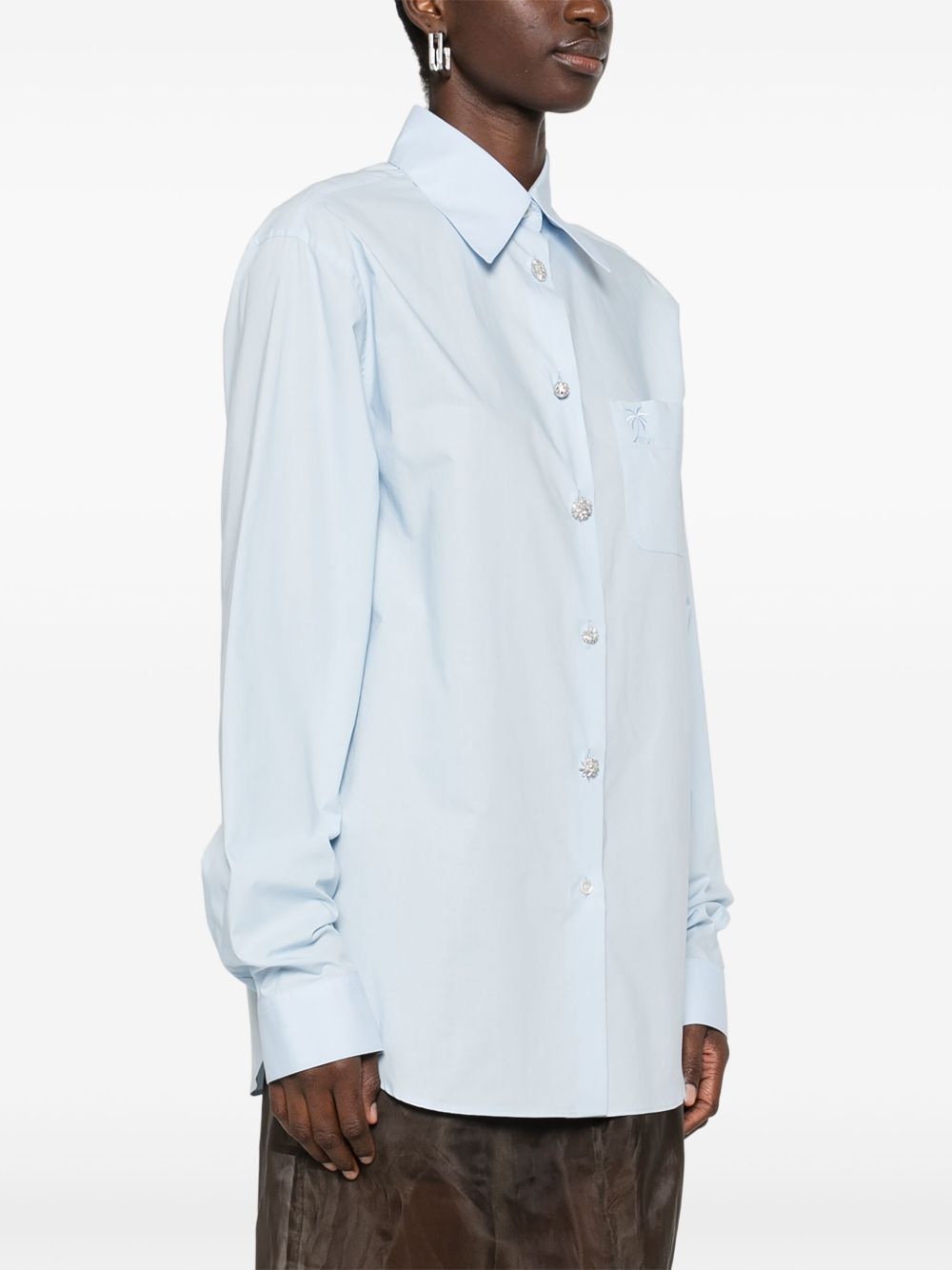 logo-embroidered shirt - 3