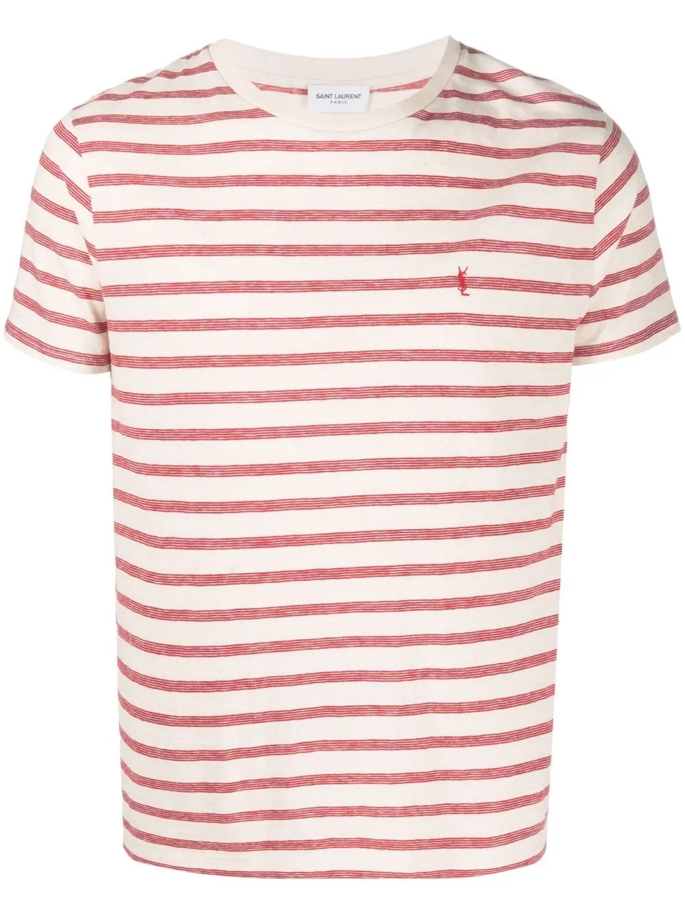 striped embroidered-logo T-shirt - 1