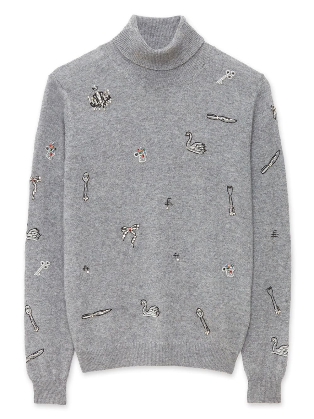 embellished high-neck jumper - 6