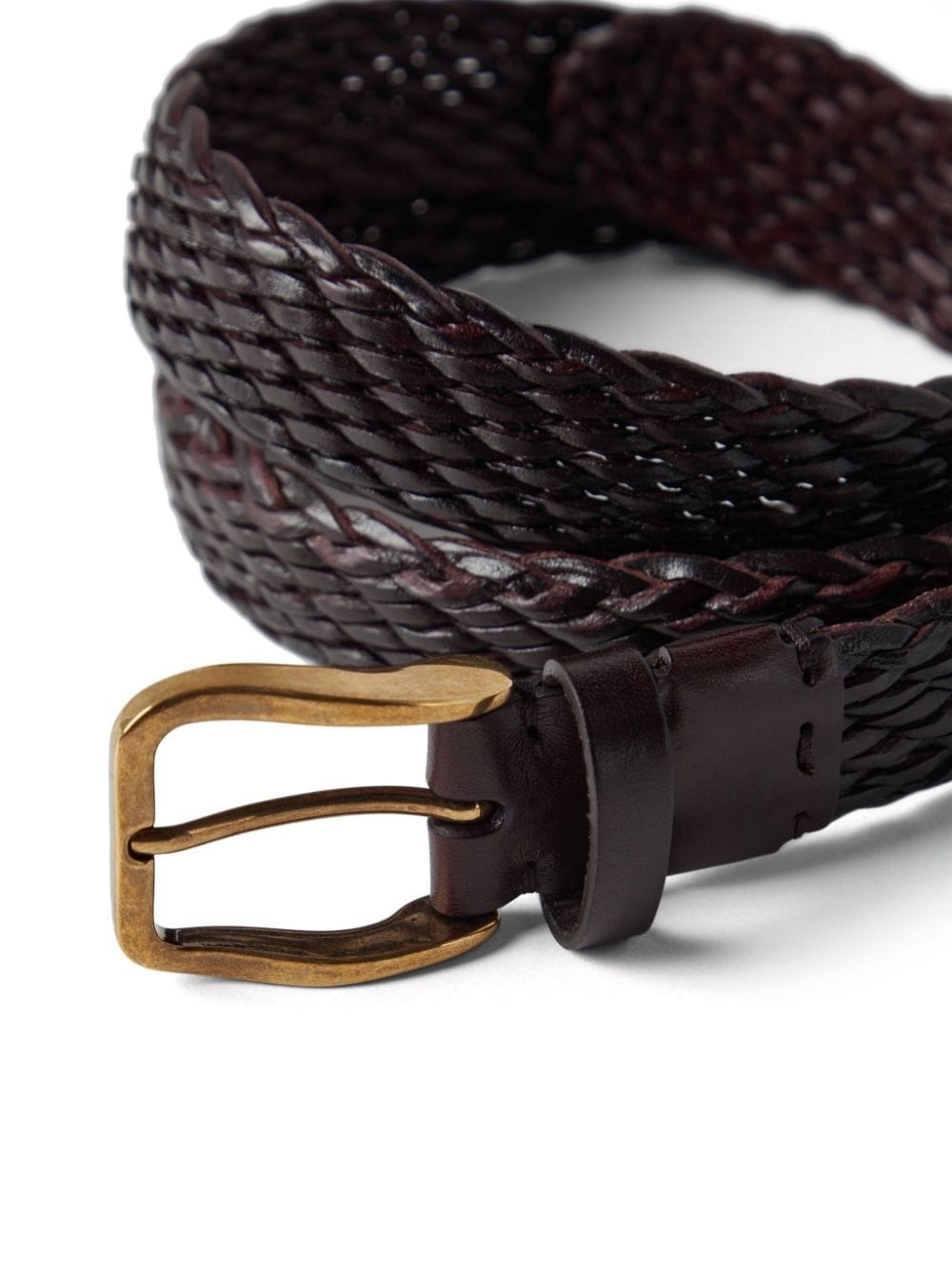 interwoven-design leather belt - 2