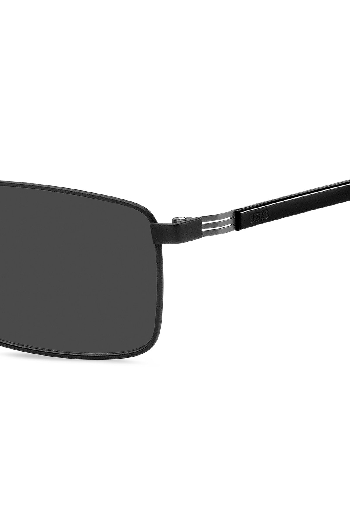 BLACK-STEEL SUNGLASSES WITH STRIPED HINGE - 2