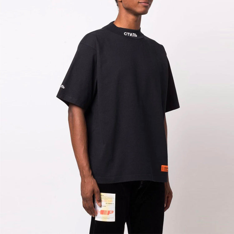HERON PRESTON FW21 CTNMB Turtleneck T-shirt 'Black White' HMAA021F21JER0021001 - 3