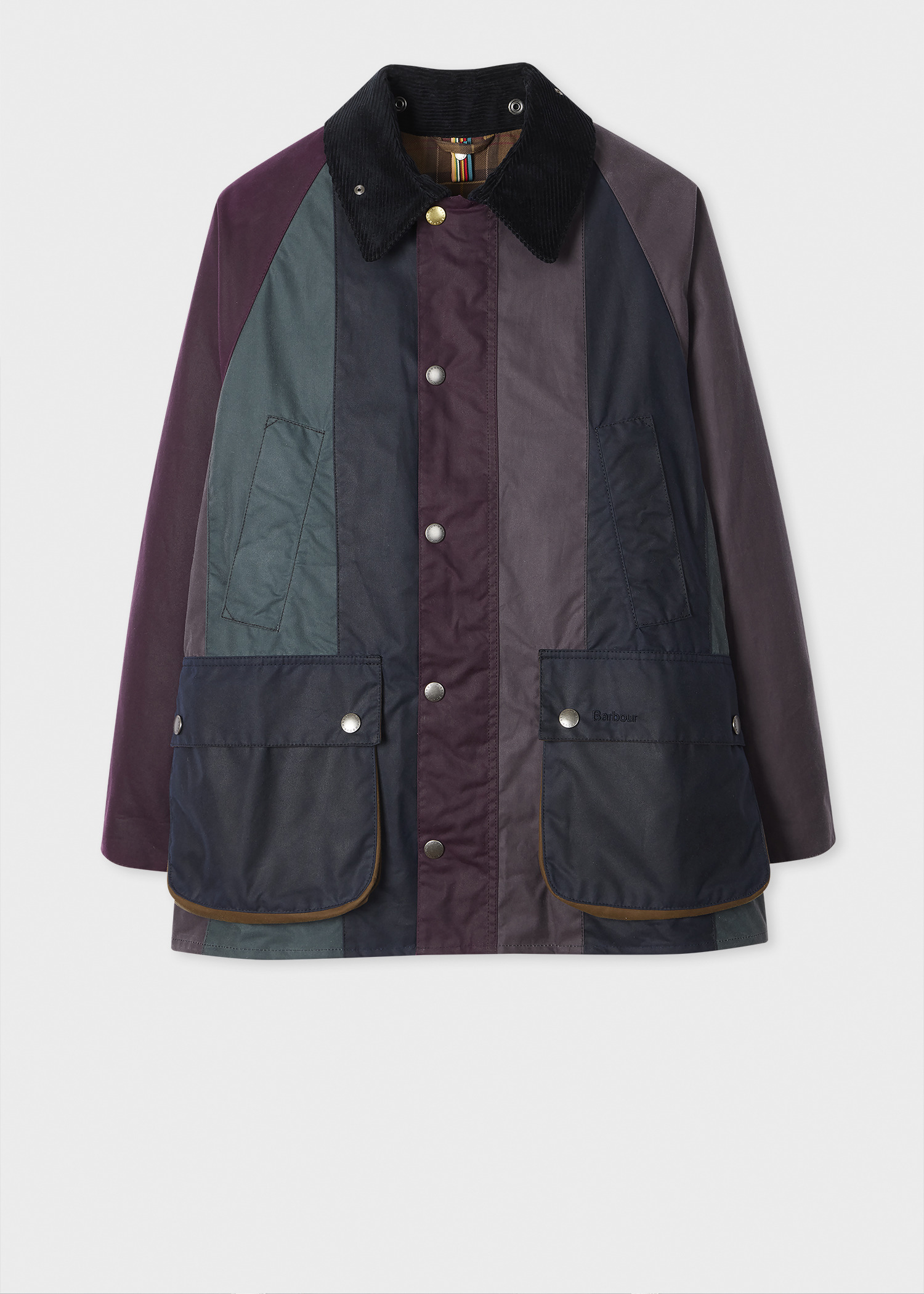 Paul Smith loves Barbour - Striped Oversized Bedale Wax Jacket - 1
