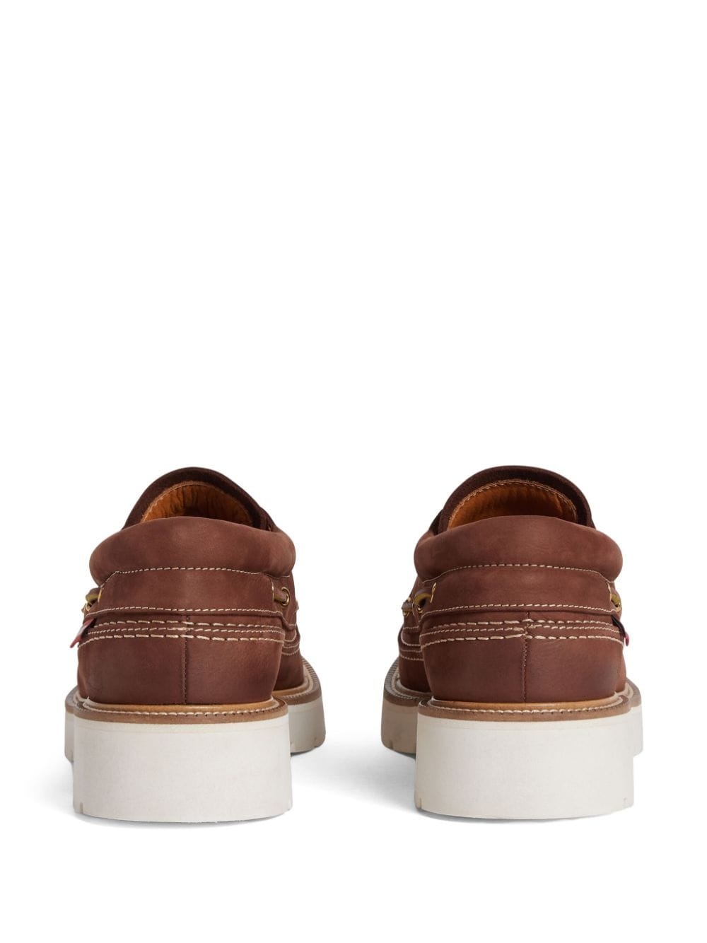 lace-up leather boat shoes - 3