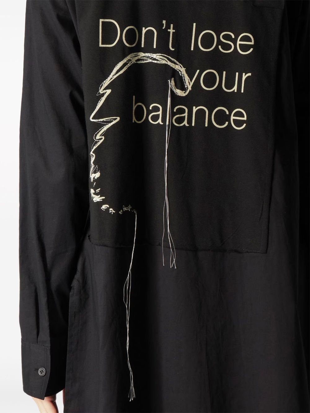 layered-design cotton shirt - 3