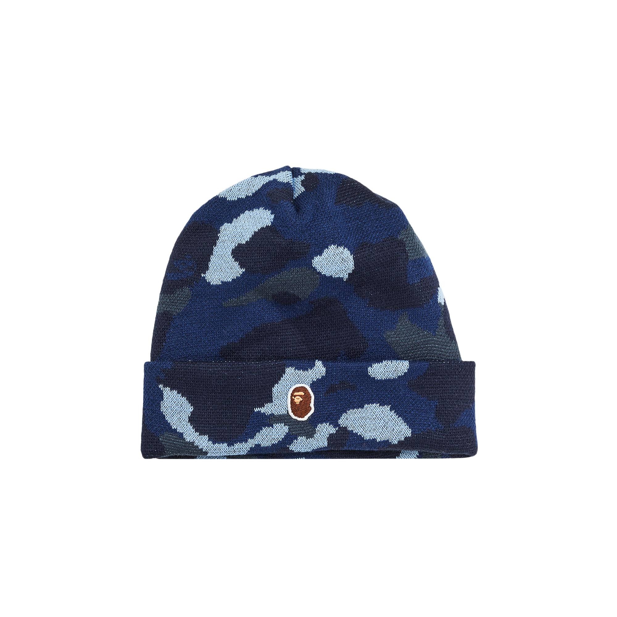 BAPE Logo-Patch Camouflage Beanie 'Blue' - 1