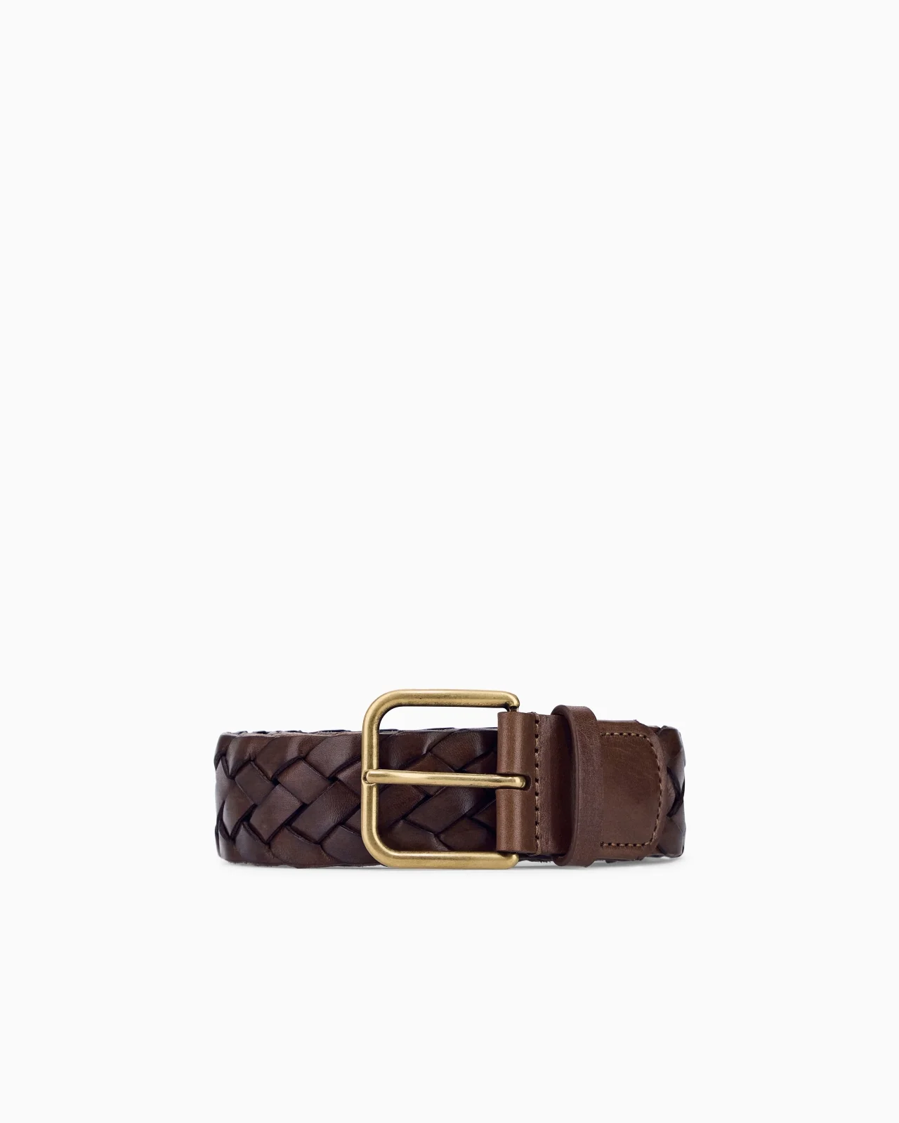TONGUE BELT IN WOVEN LEATHER - 1