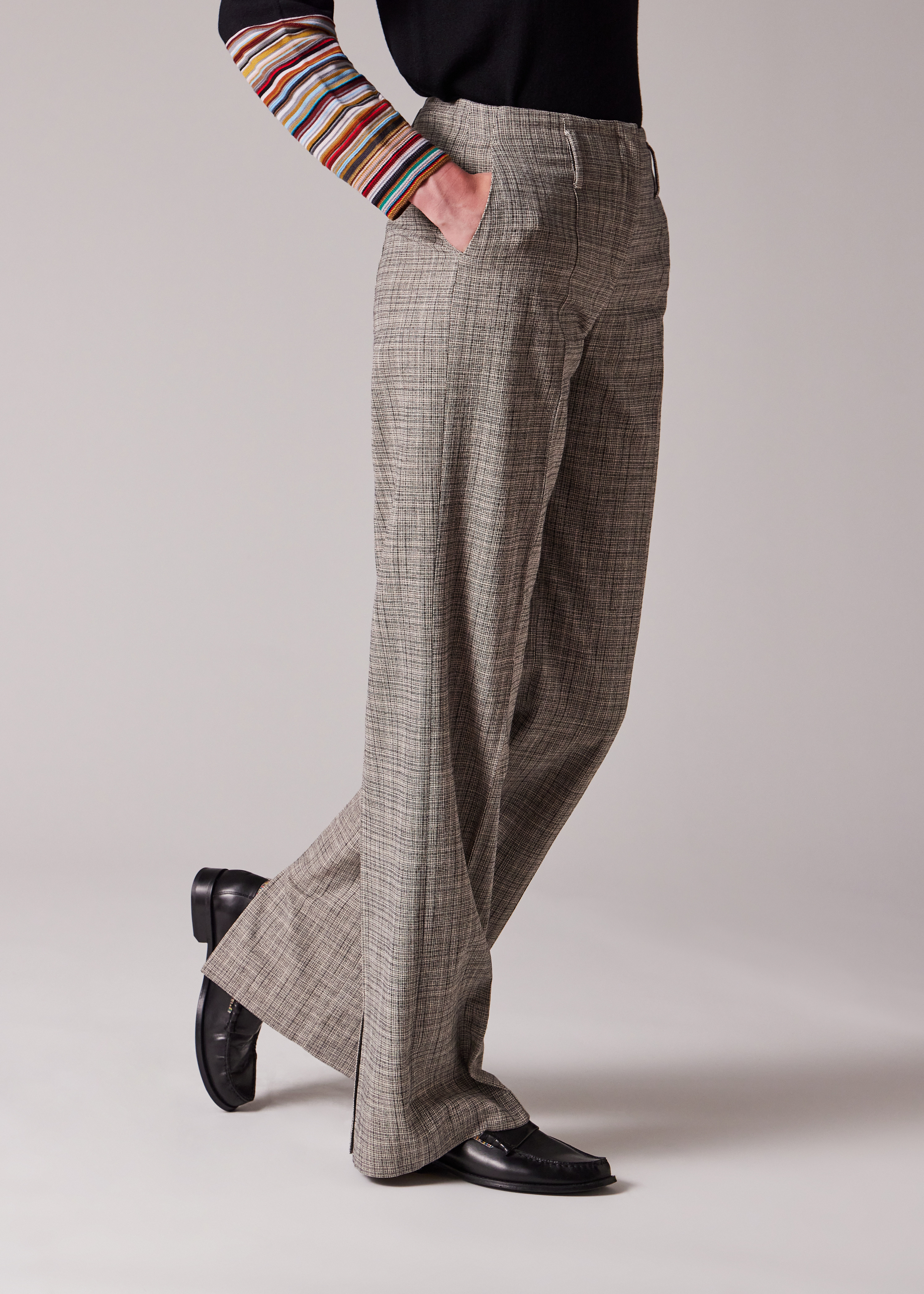 Women's Grey Textured Check Suit - 3