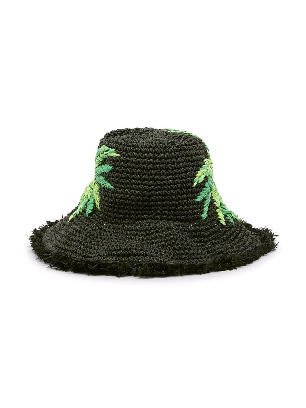 woven palm tree logo sun hat - 2