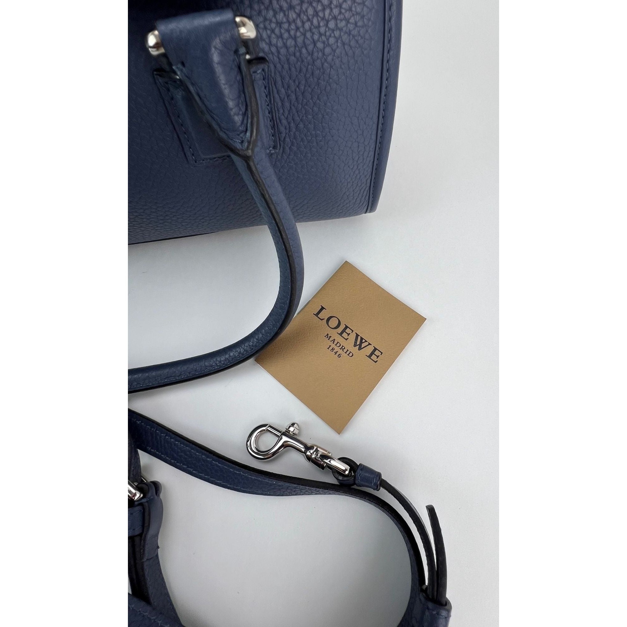 Loewe Calfskin Leather Alamo 28 Blue Crossbody Bag - 8