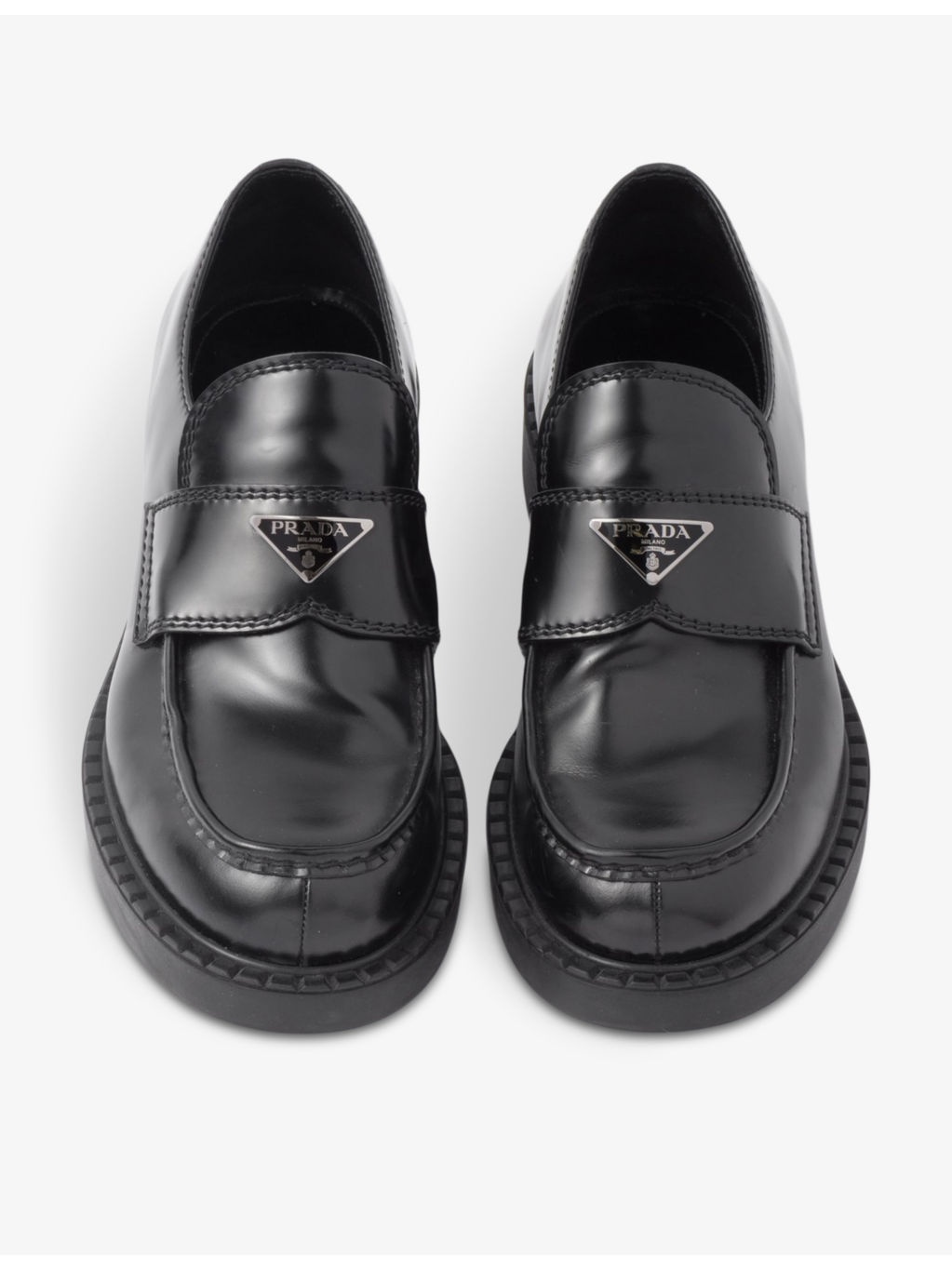 Brand-plaque leather loafers - 3