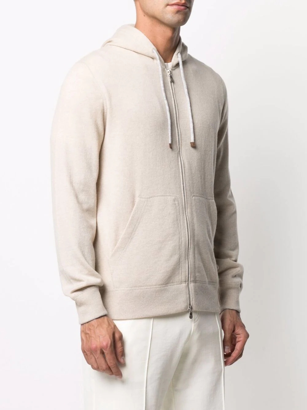 zip-up cashmere hoodie - 3