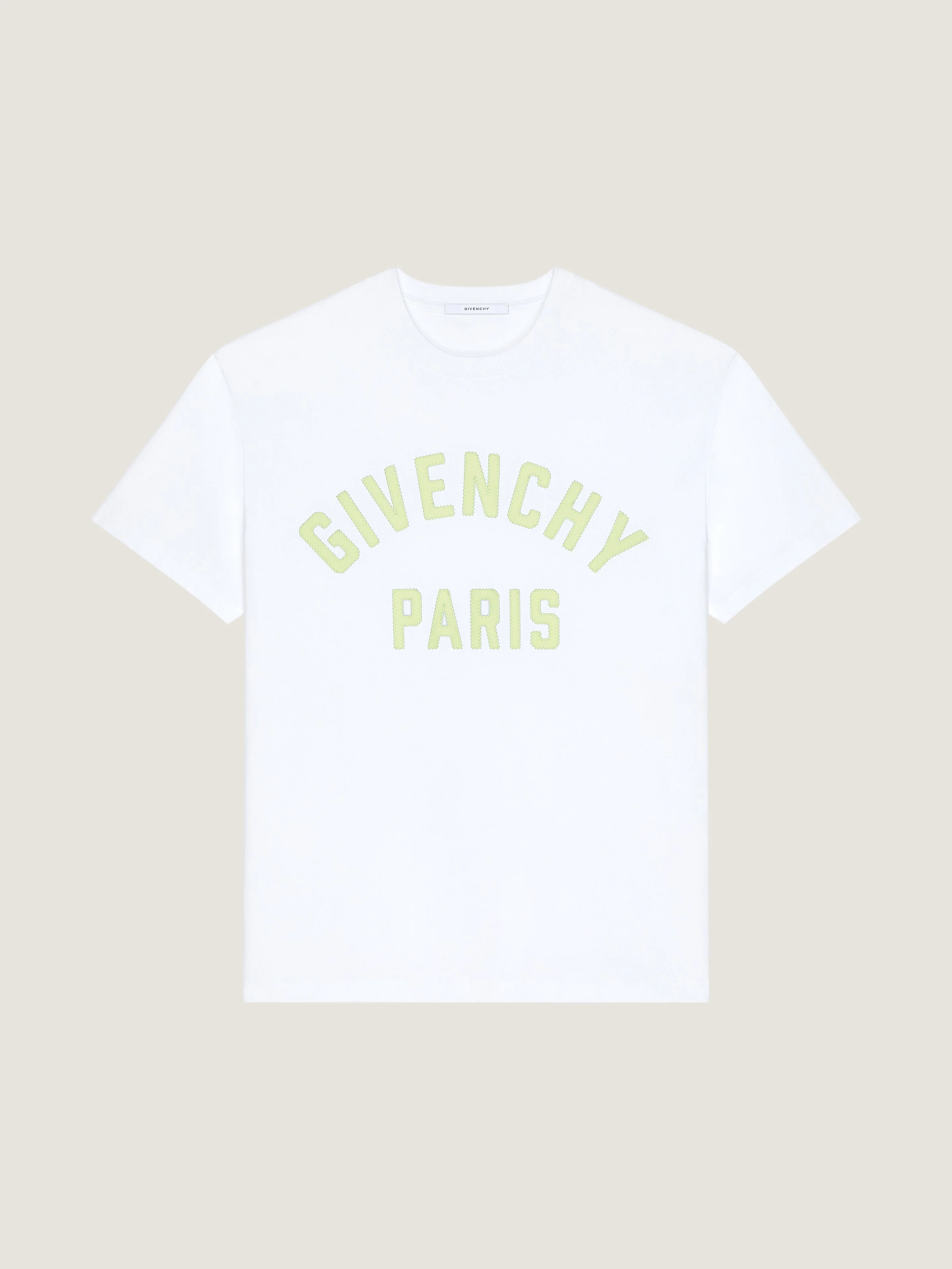 T-SHIRT IN COTTON WITH GIVENCHY PARIS EMBROIDERY - 1