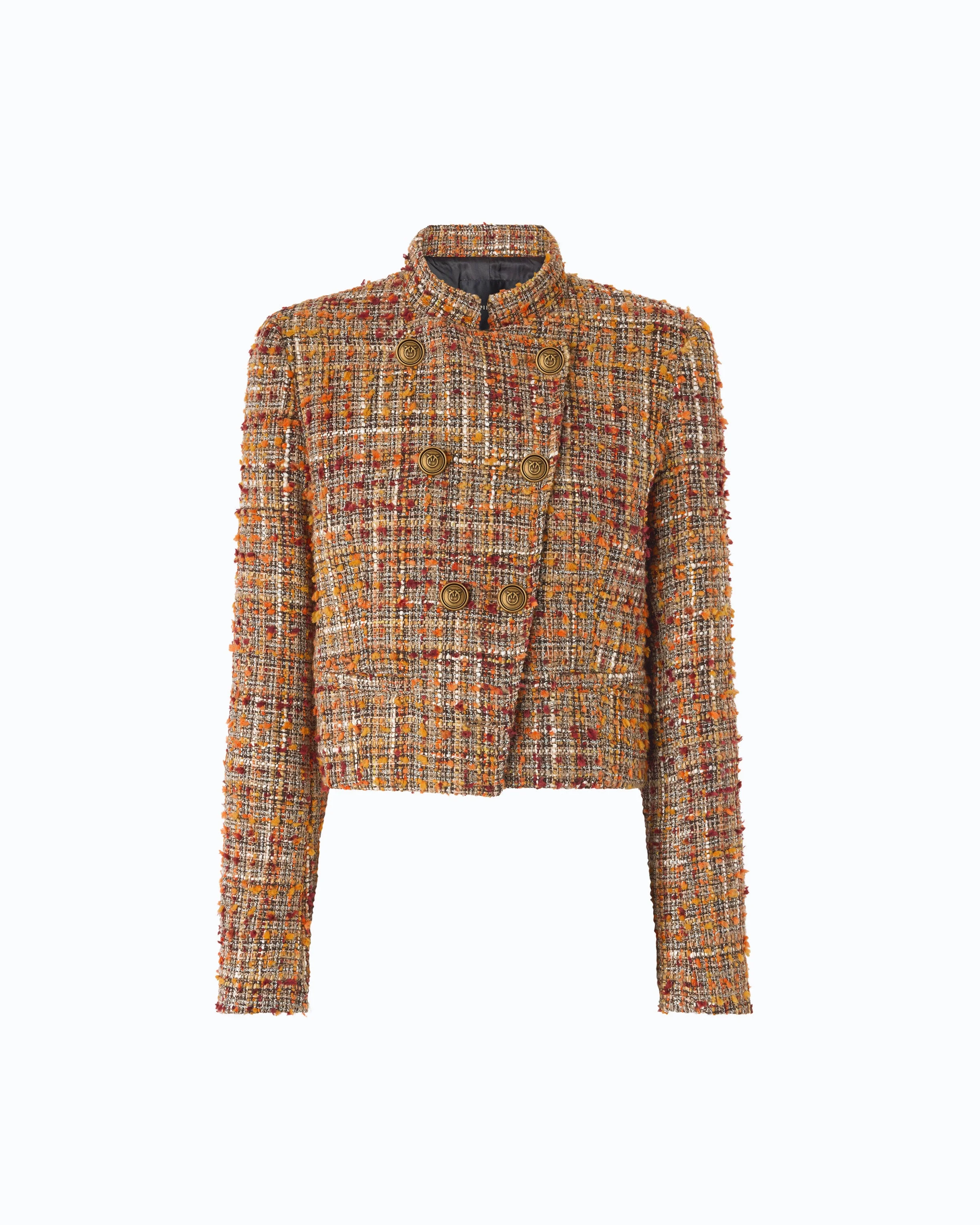 BOUCLÉ TWEED JACKET WITH CONTRASTING BUTTONS - 1