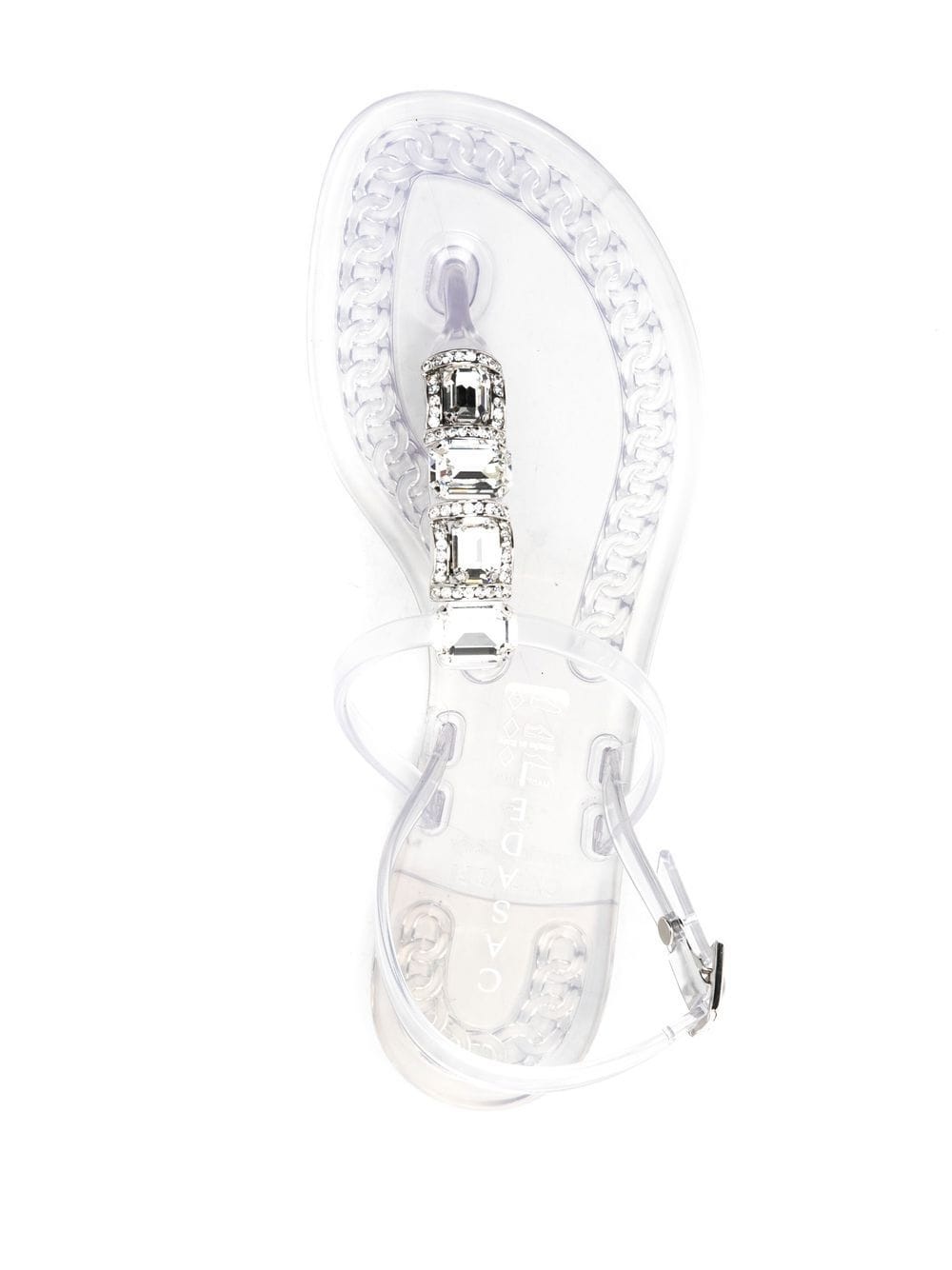 crystal-embellished jelly sandals - 4