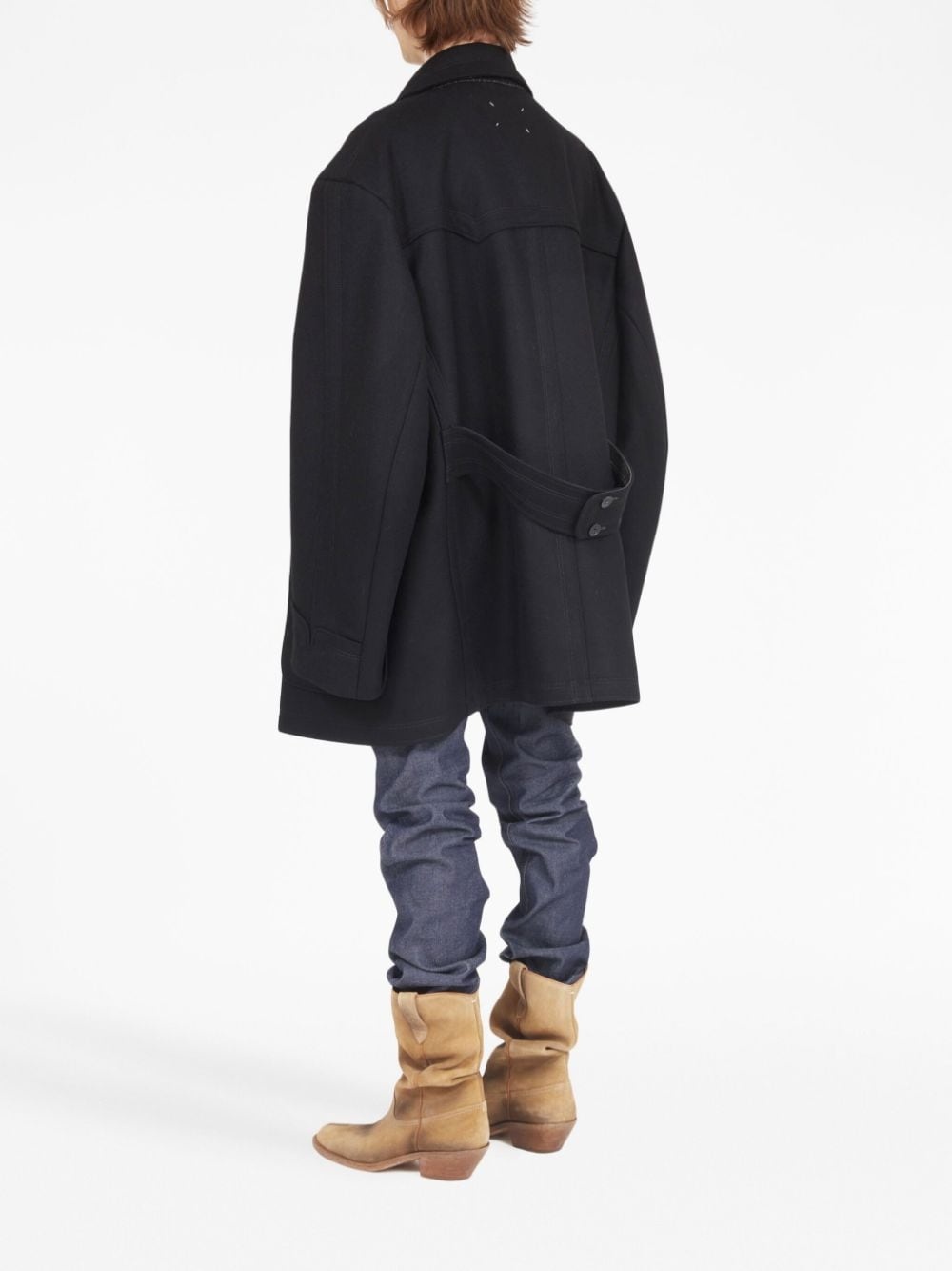 double-breasted wool-blend coat - 5