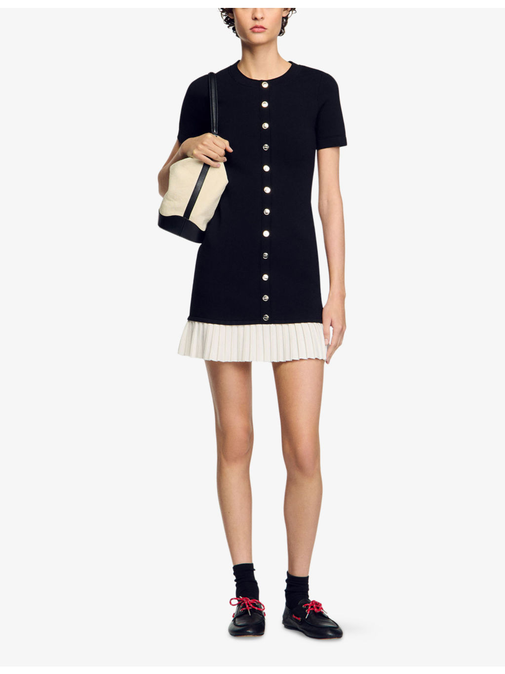 Ruffle-trim knitted mini dress - 2