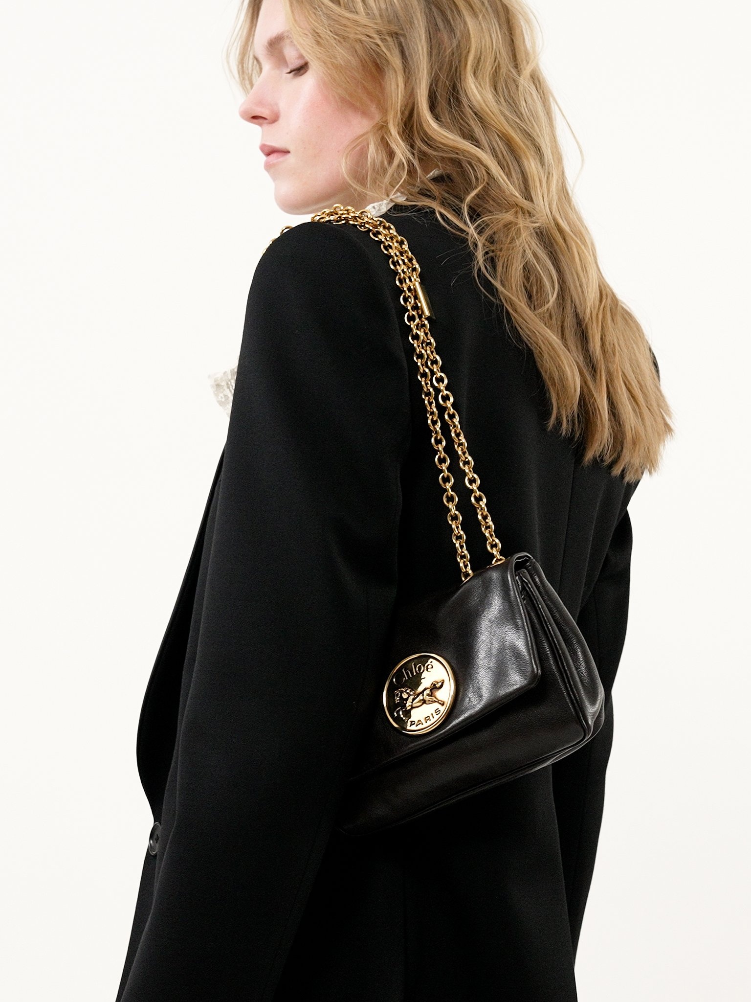 SMALL CHLOÉ HERITAGE SHOULDER BAG IN GRAINED LEATHER - 4