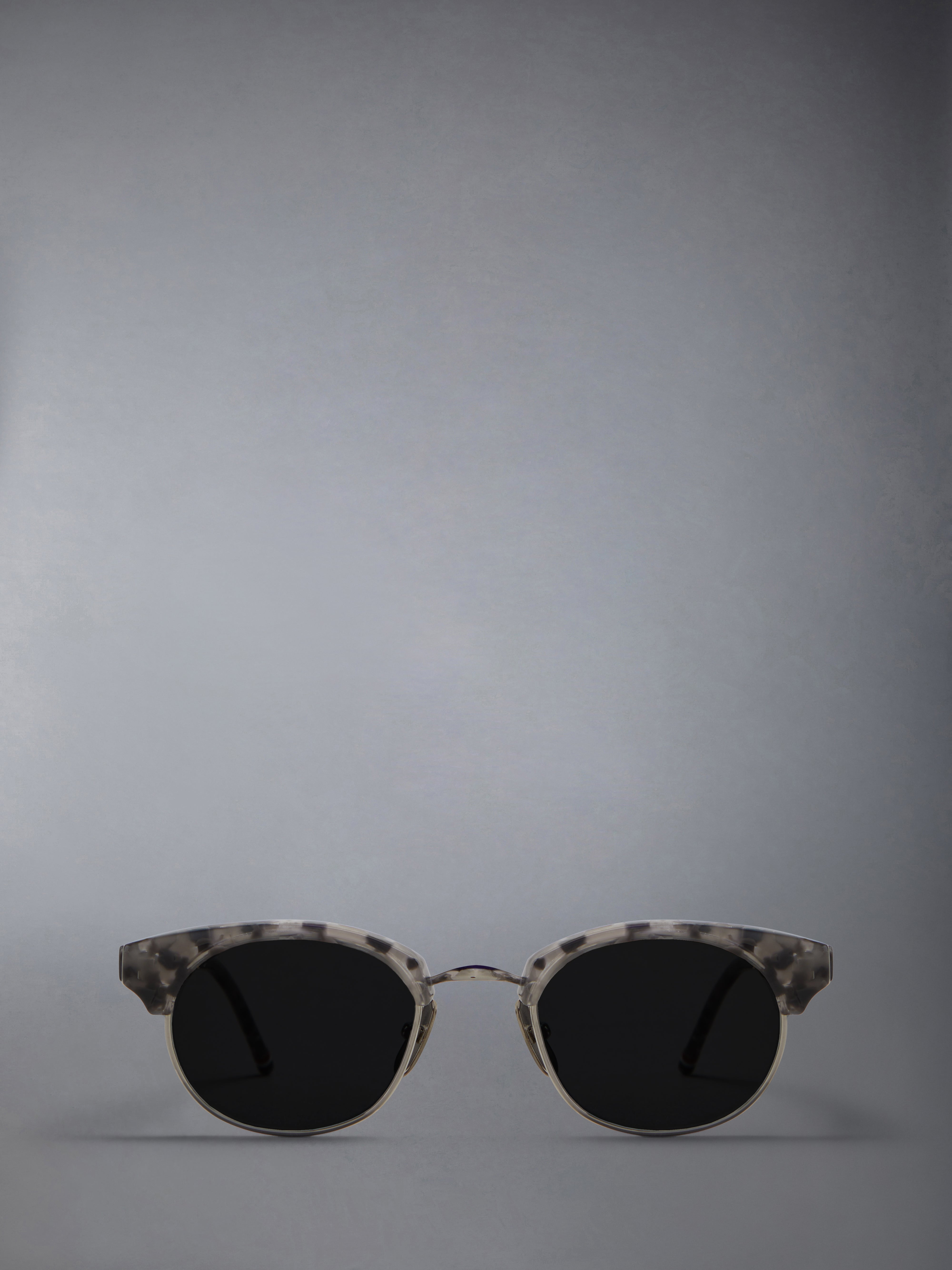 Tortoise Acetate And Titanium Oval Sunglasses - 1