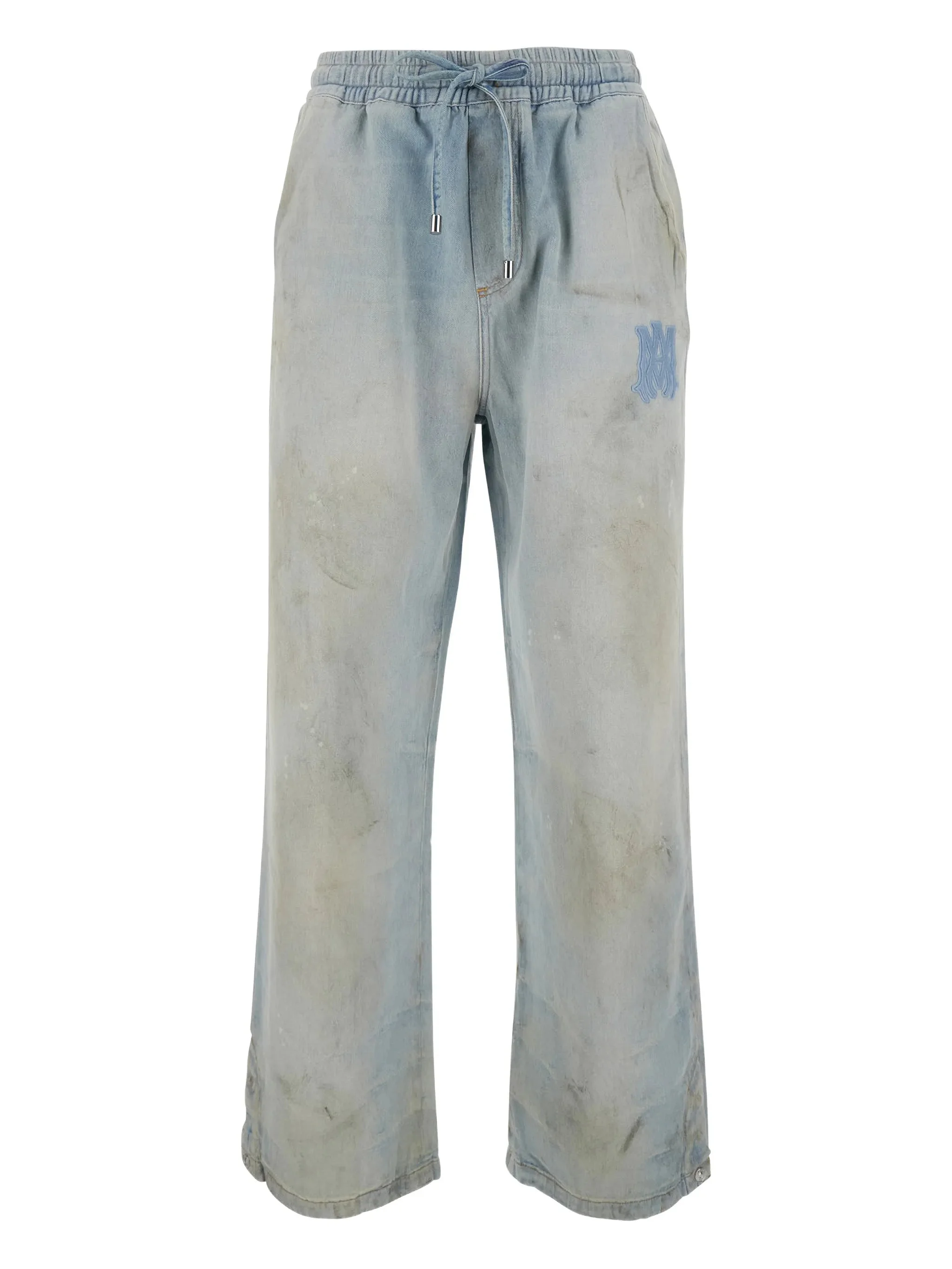 Amiri Drawstring Appliqué Wide-leg Jeans - 1
