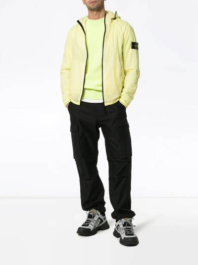 Stone Island logo patch hooded jacket outlook