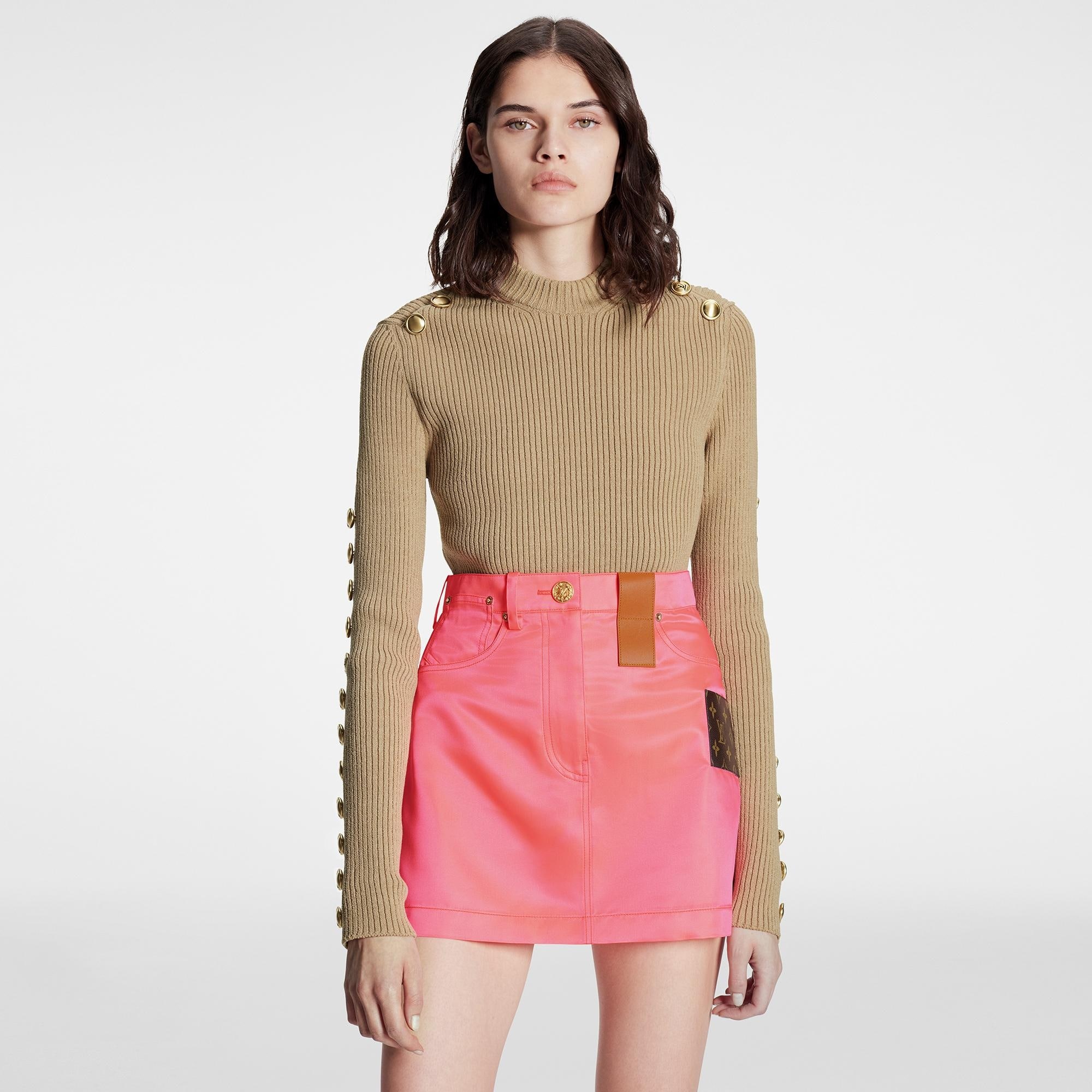 Neon Satin A-Line Mini Skirt - 5