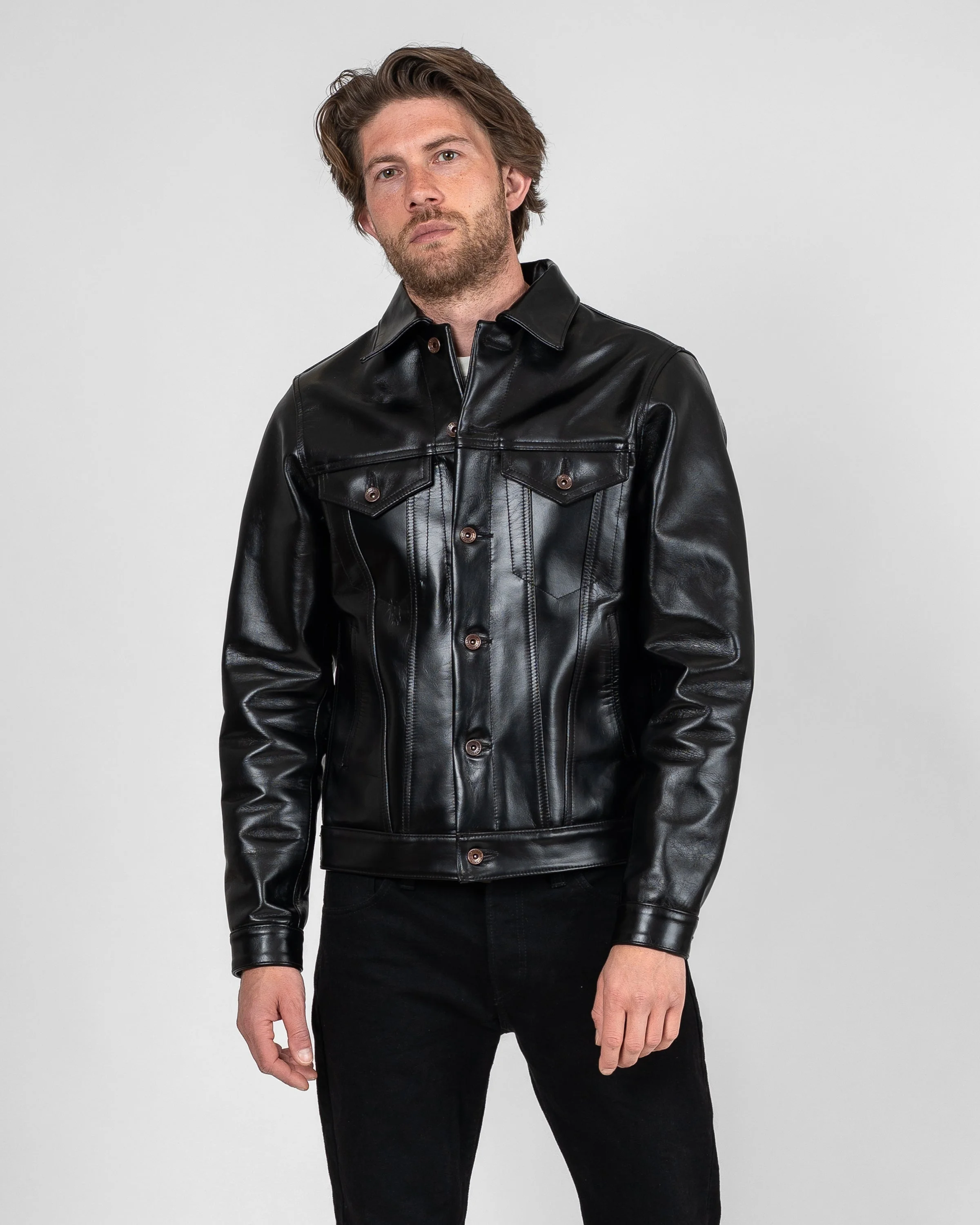 Iron Heart JAPANESE HORSEHIDE MODIFIED TYPE III JACKET - BLACK