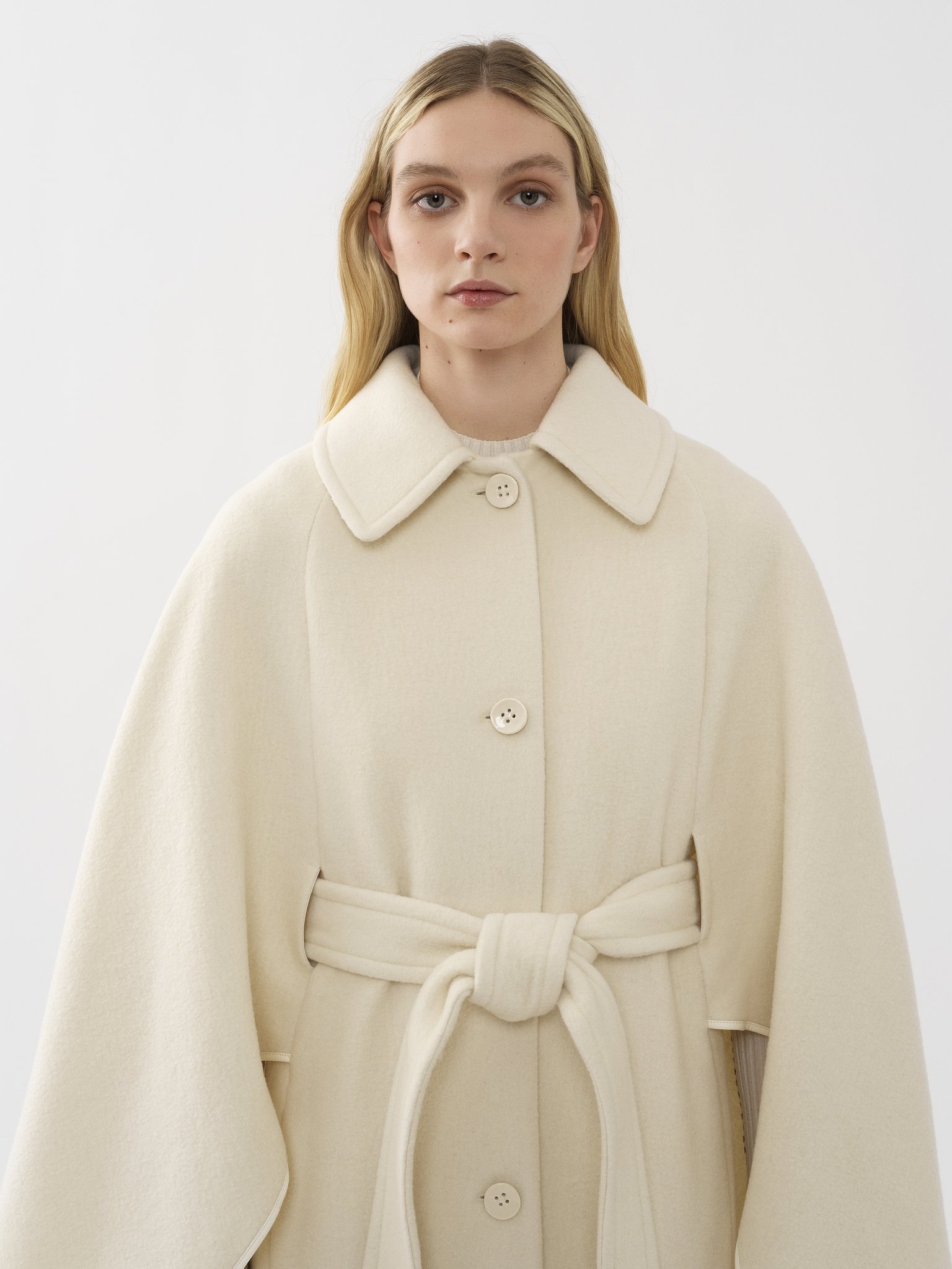 BELTED LONG CAPE - 6