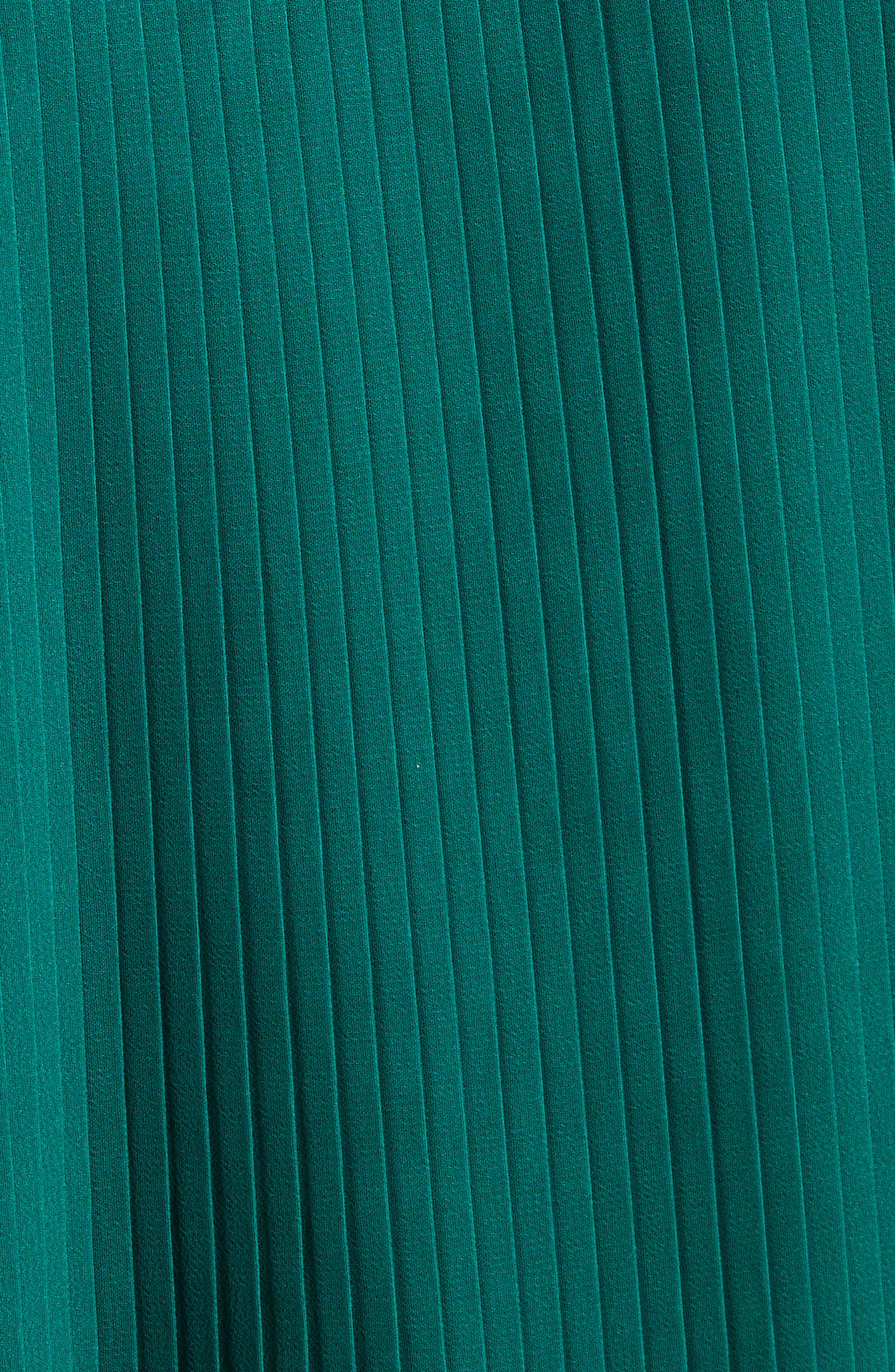 Emporio Armani Pleated Ruffle Sleeveless Top in Solid Medium Green at Nordstrom - 6