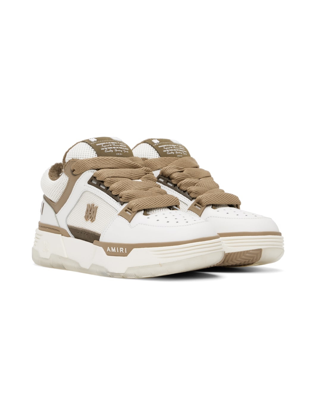 White & Brown MA-1 Sneakers - 4