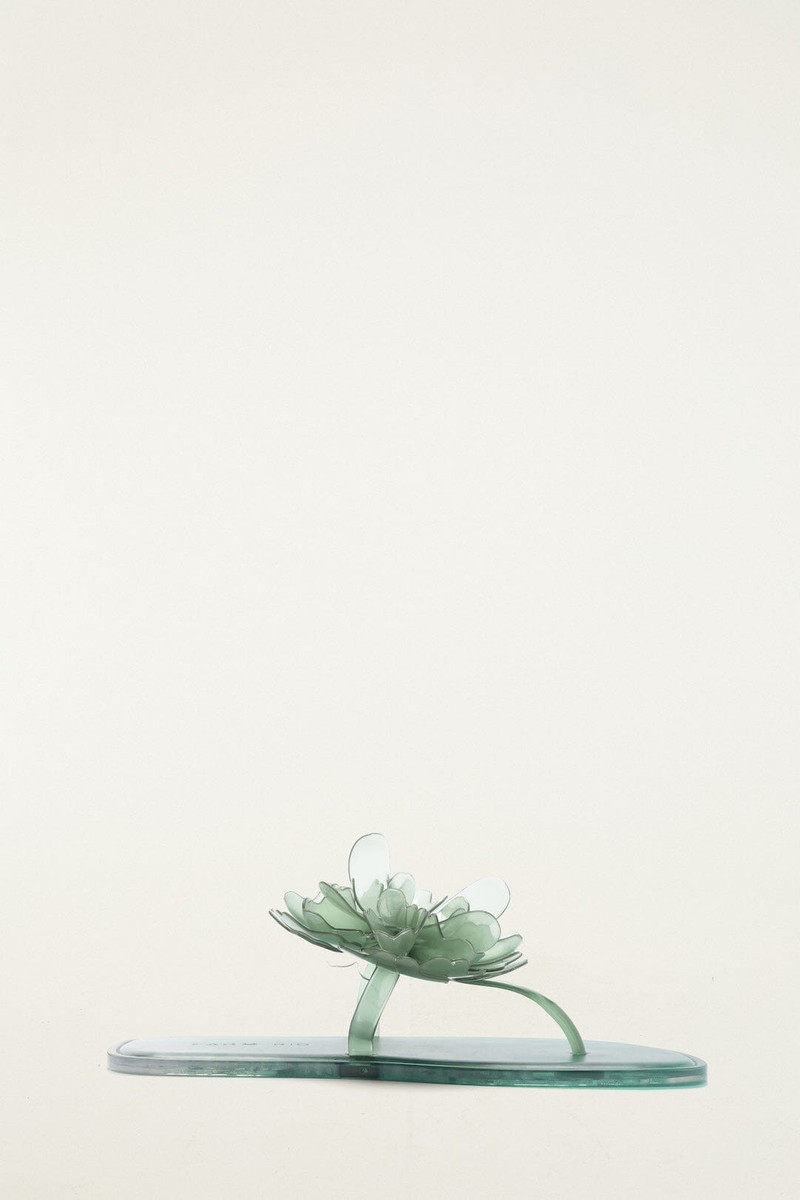 FARM RIO Green Flower Jelly Flat Sandal outlook