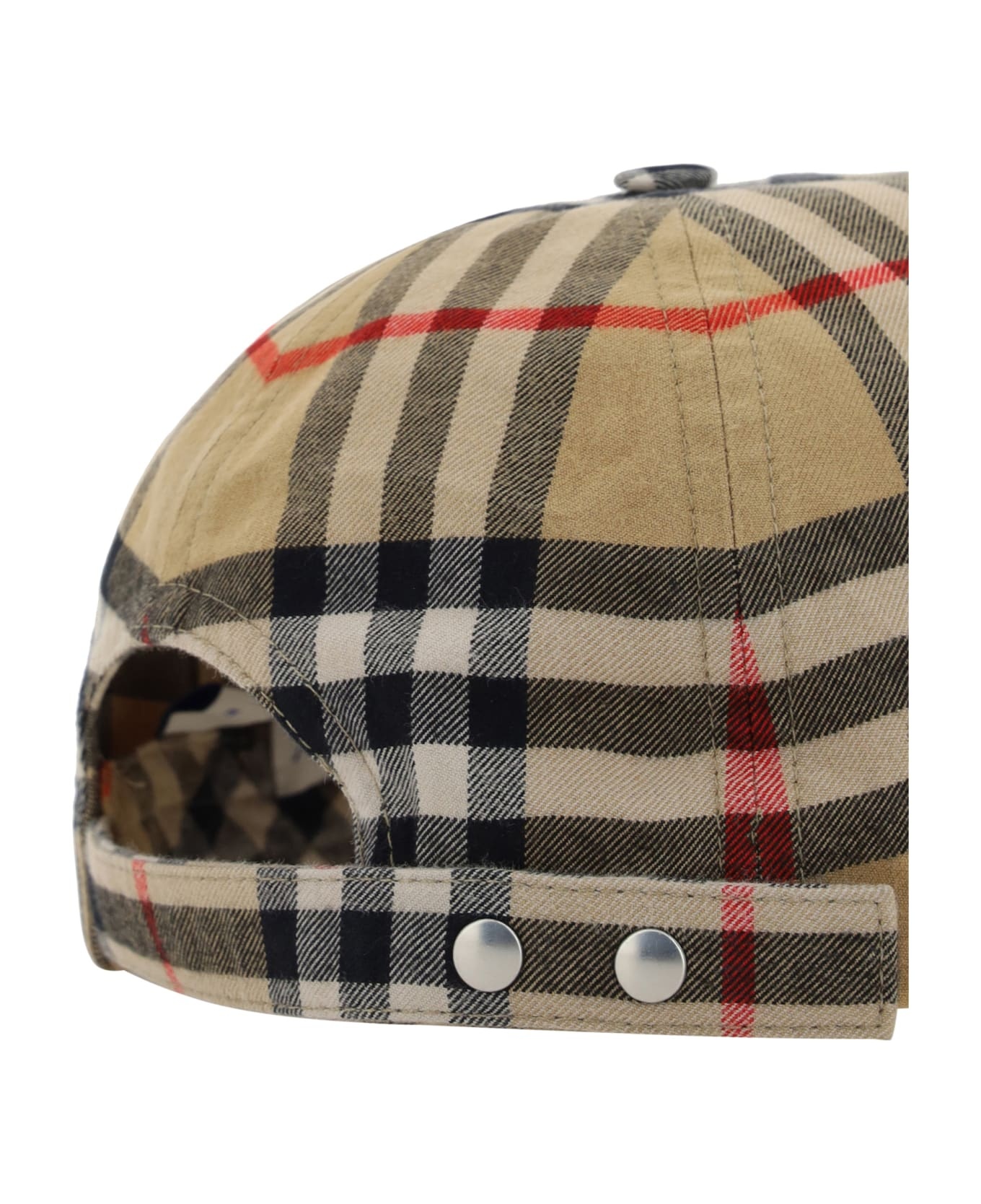 Baseball Cap With Check Print - 3