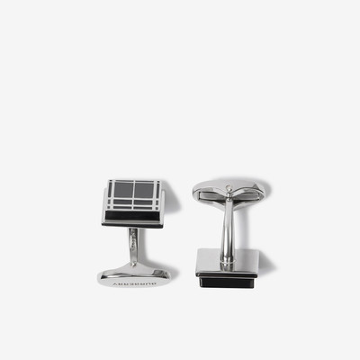 Burberry Check Palladium-plated Square Cufflinks outlook