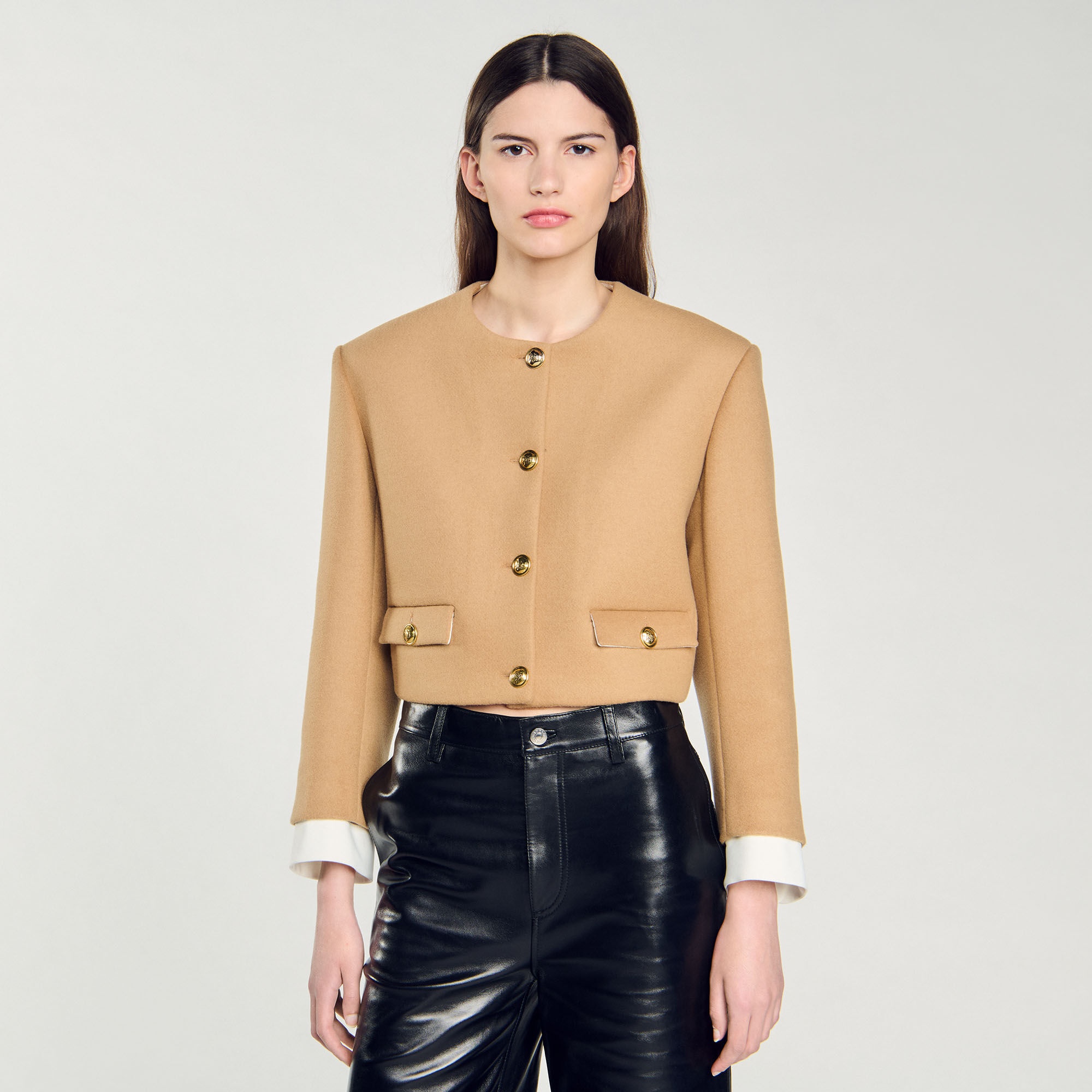 CROPPED WOOL-BLEND JACKET - 5