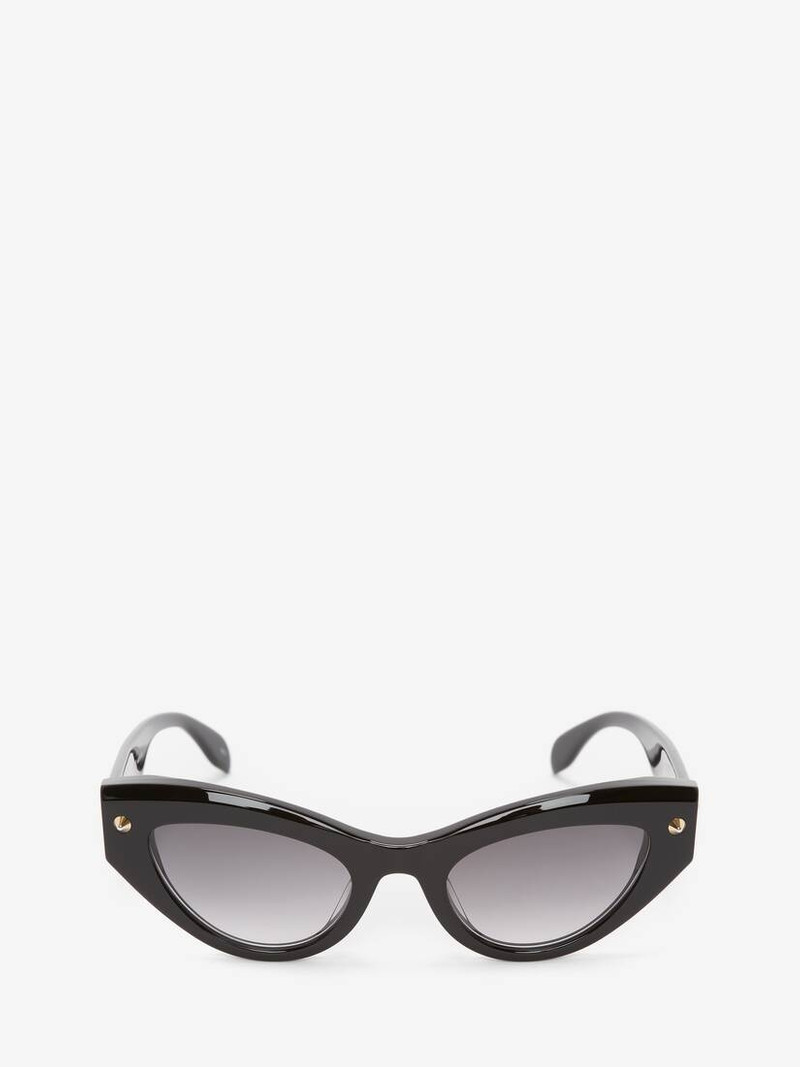 Women's Spike Studs Cat-eye Sunglasses in Black - 1