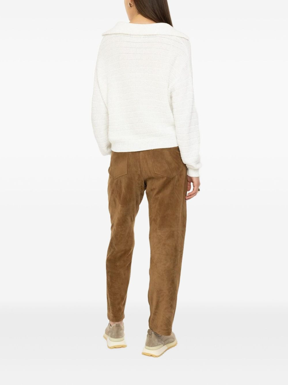 pull-on suede trousers - 3