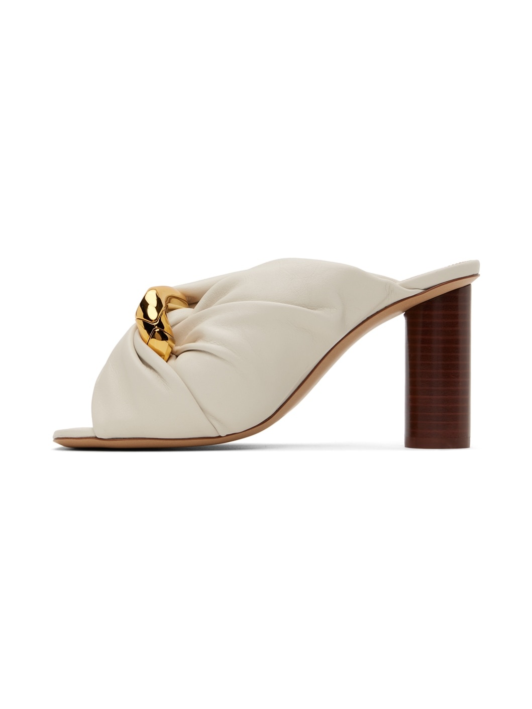 White Corner Leather Heeled Sandals - 3