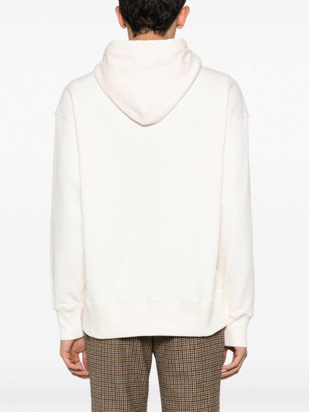 logo-flocked cotton hoodie - 4
