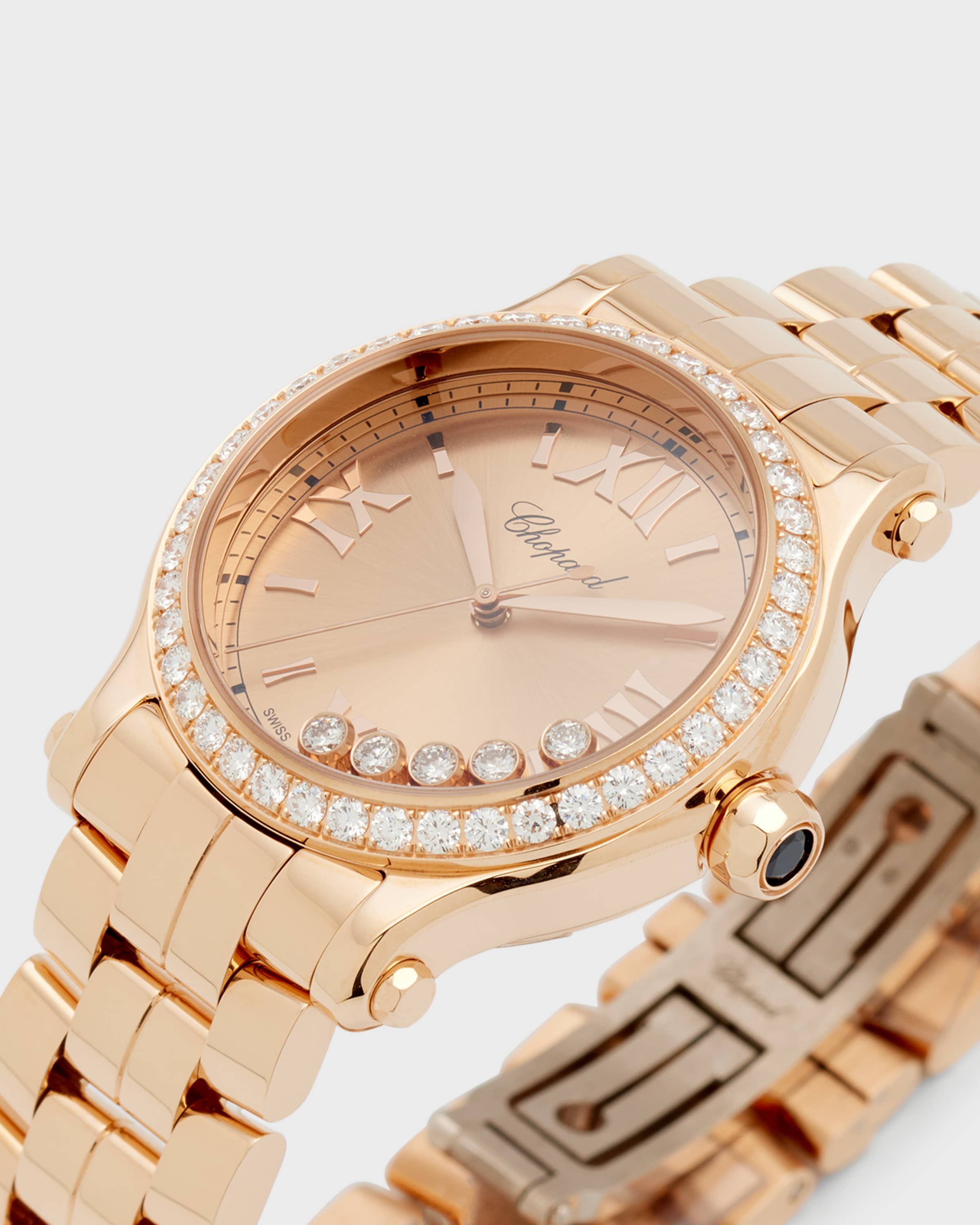 33mm Happy Sport Automatic Diamond Rose Gold Bracelet Watch - 4